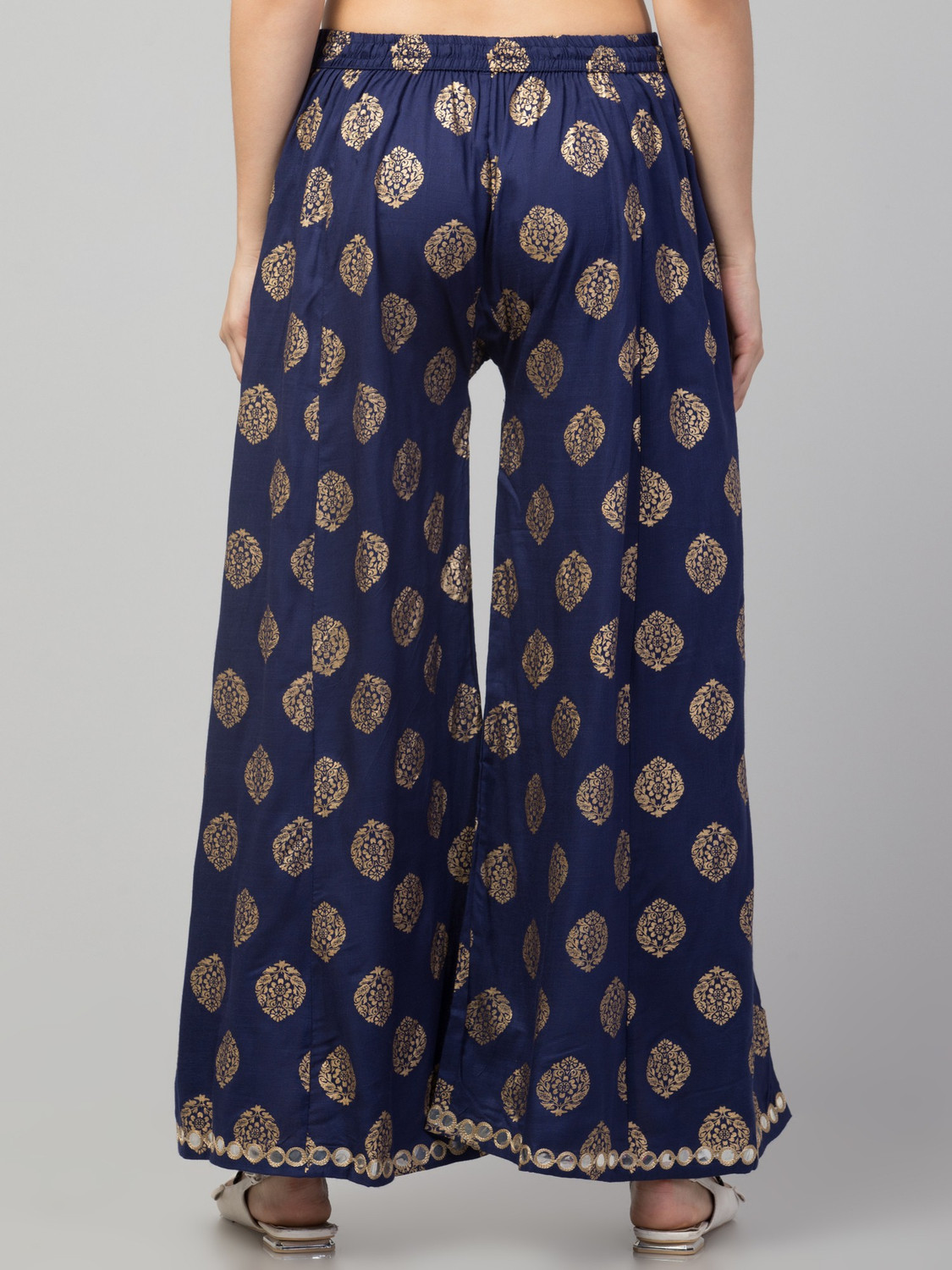 Image of FamBee Flared Women Dark Blue Trousers