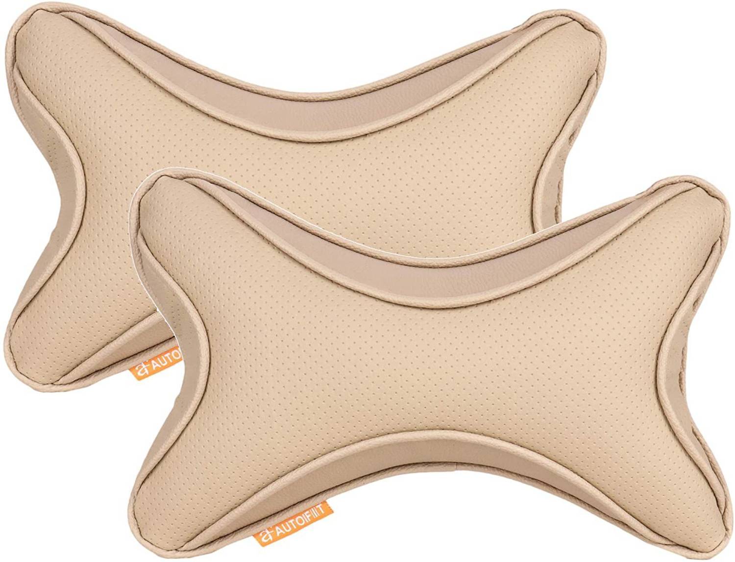 AUTOFIT Beige Leather Car Pillow Cushion for Universal For Car