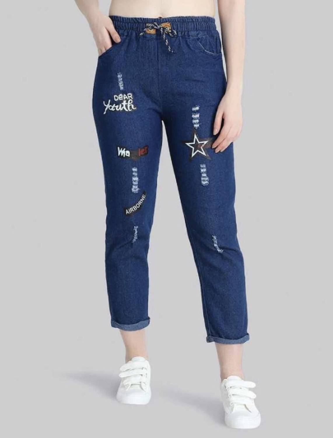 VOLMERE Jogger Fit Girls Dark Blue Jeans - Image 1