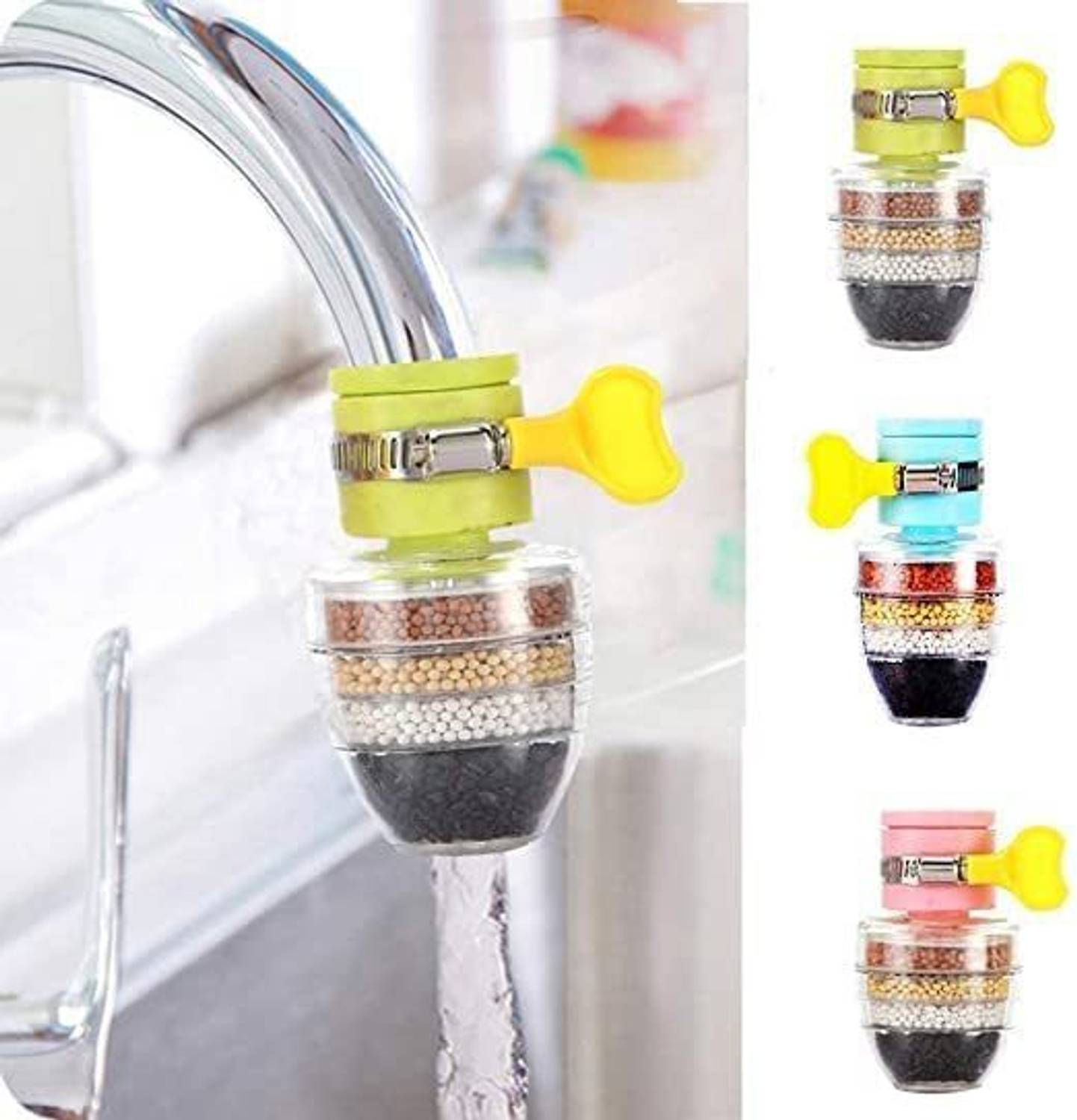 Aavad Faucet Water 6 Layer Activated Carbon Water Filters Universal Interface Home Health Faucet