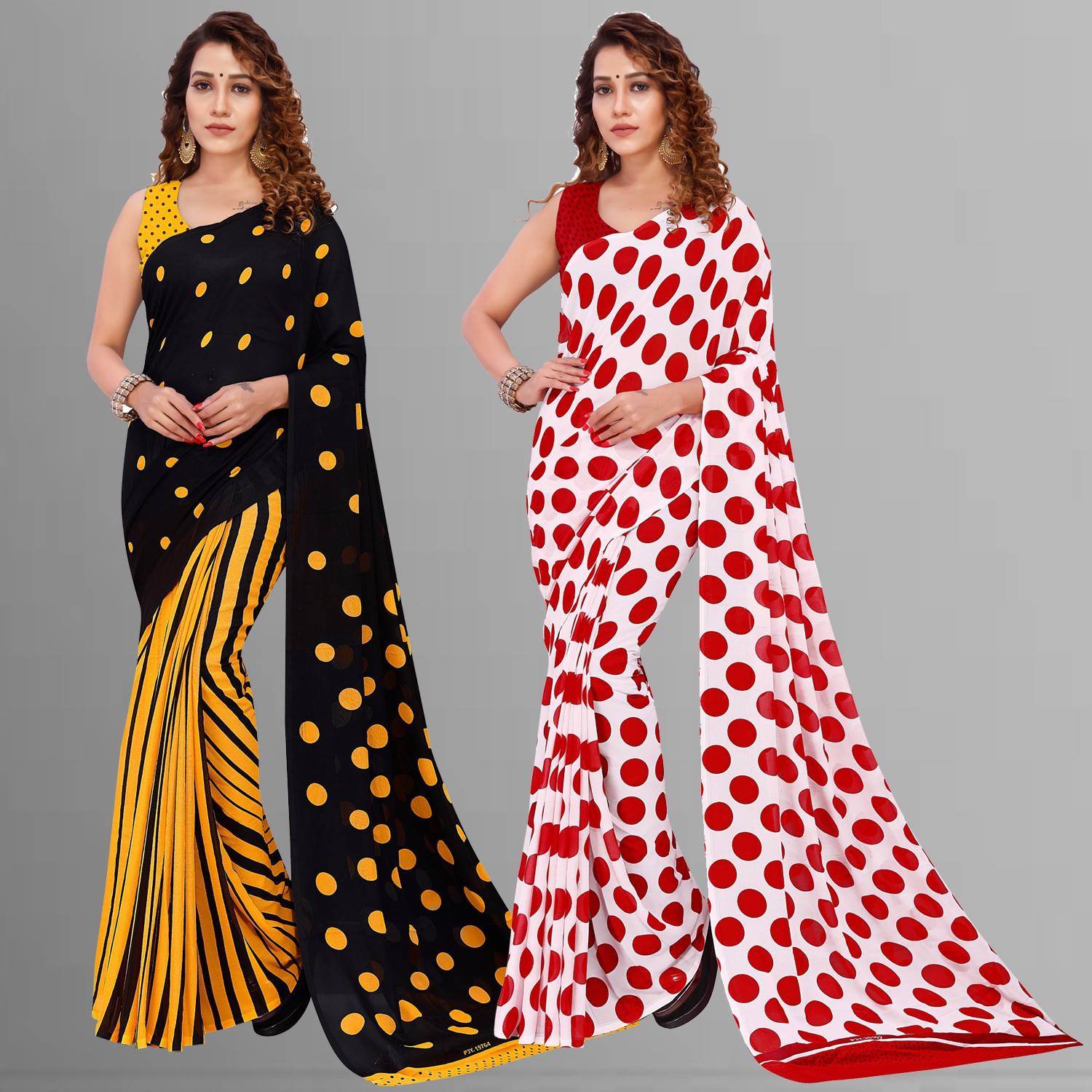 Anand Sarees Polka Print Bollywood Georgette Saree