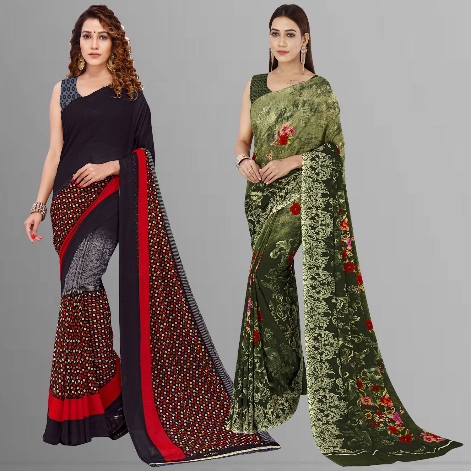 Anand Sarees Polka Print Bollywood Georgette Saree