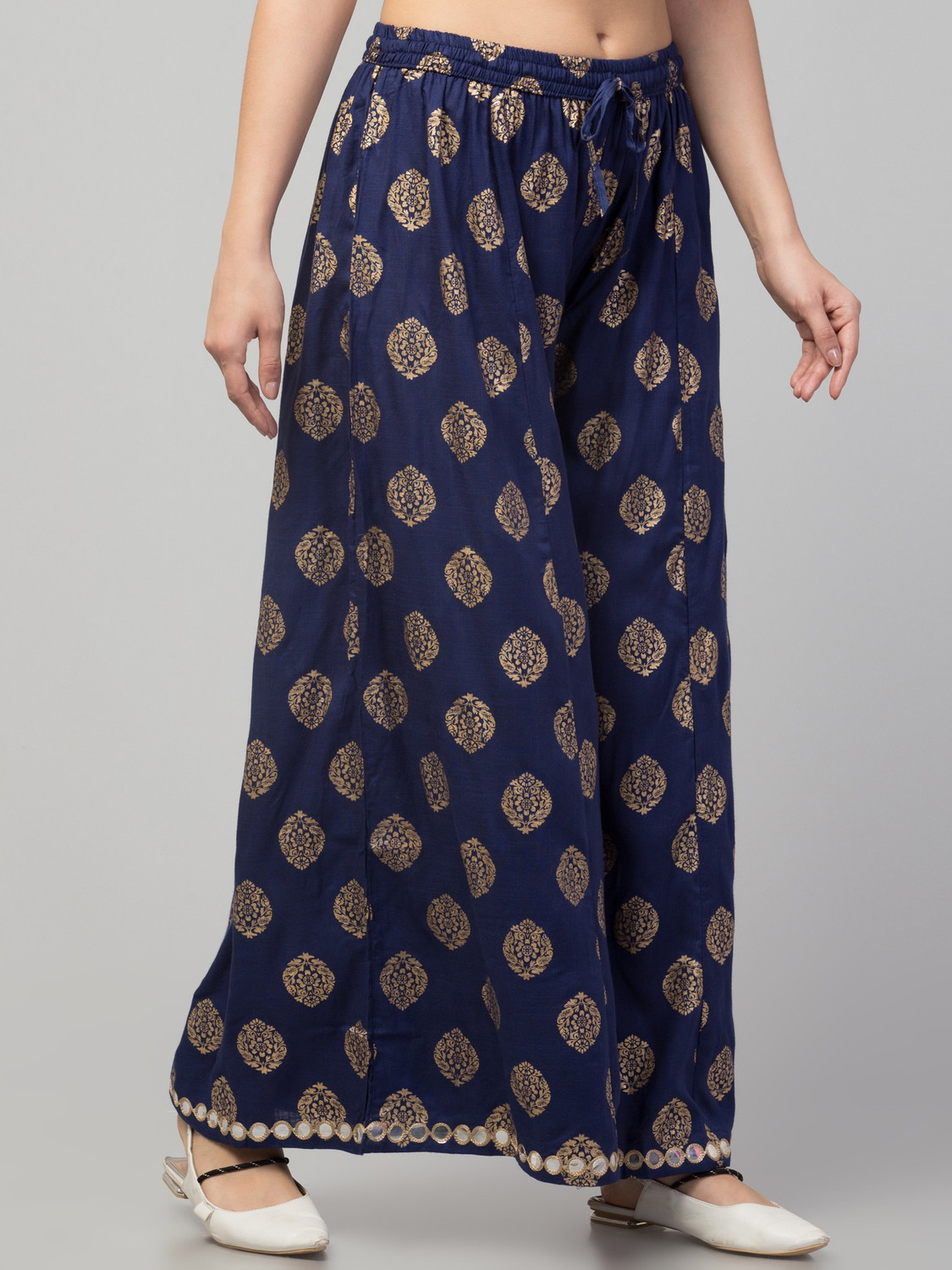 Image of FamBee Flared Women Dark Blue Trousers
