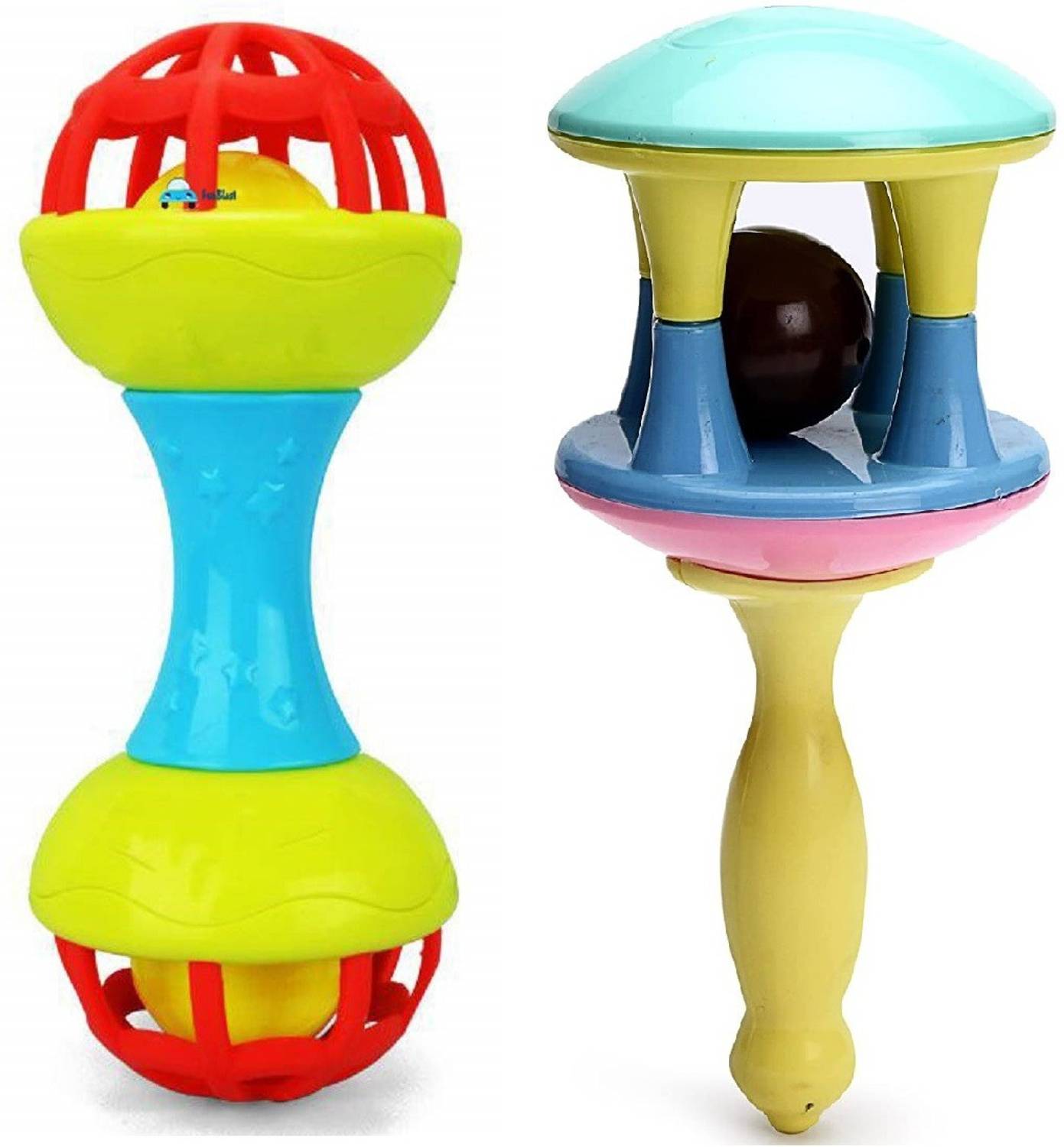 Akshit Combo Ding Dong Rattle And Dumbbell Rattle Toy for Baby Bath Safe Non-Toxic Rattle