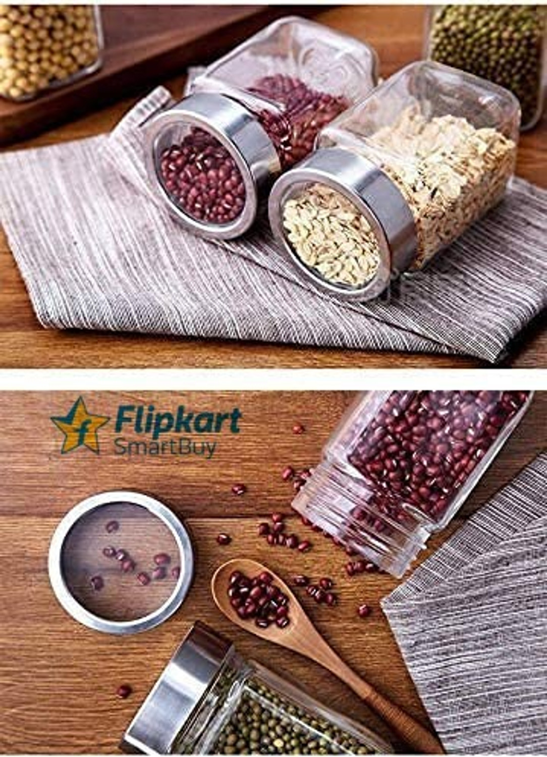 Image of Flipkart SmartBuy Glass Cookie Jar - 1000 ml