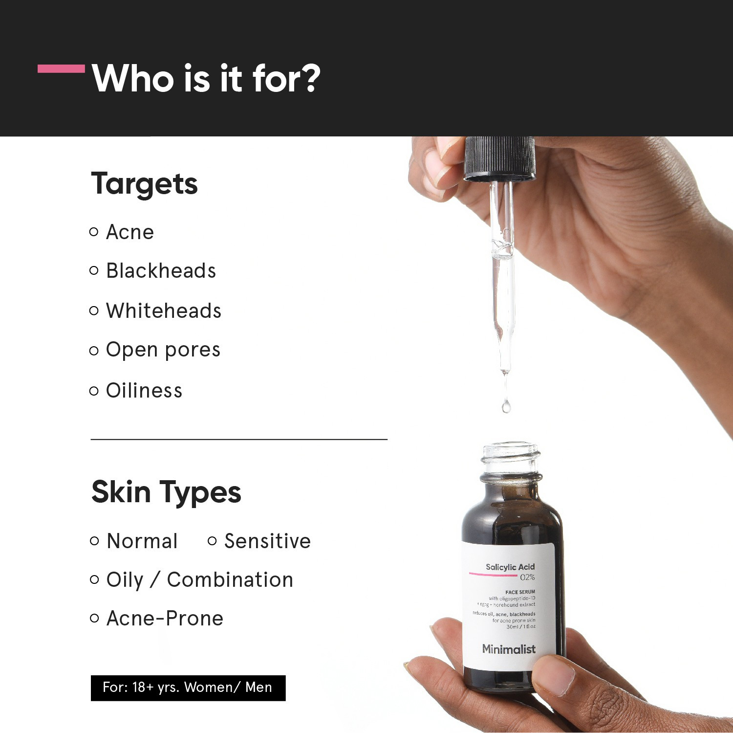 Image of Minimalist Salicylic Acid Serum 2% for Acne, Blackheads & Open Pores-