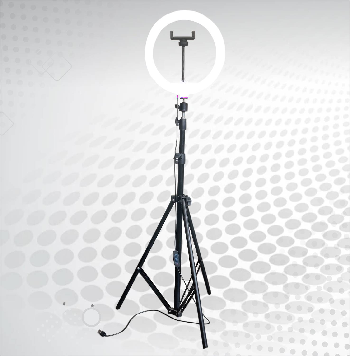 airtech Big 7 fit Tripod Stand with 10 Inches LED Ring Light-Live Stream Phone Holder Ring Flash