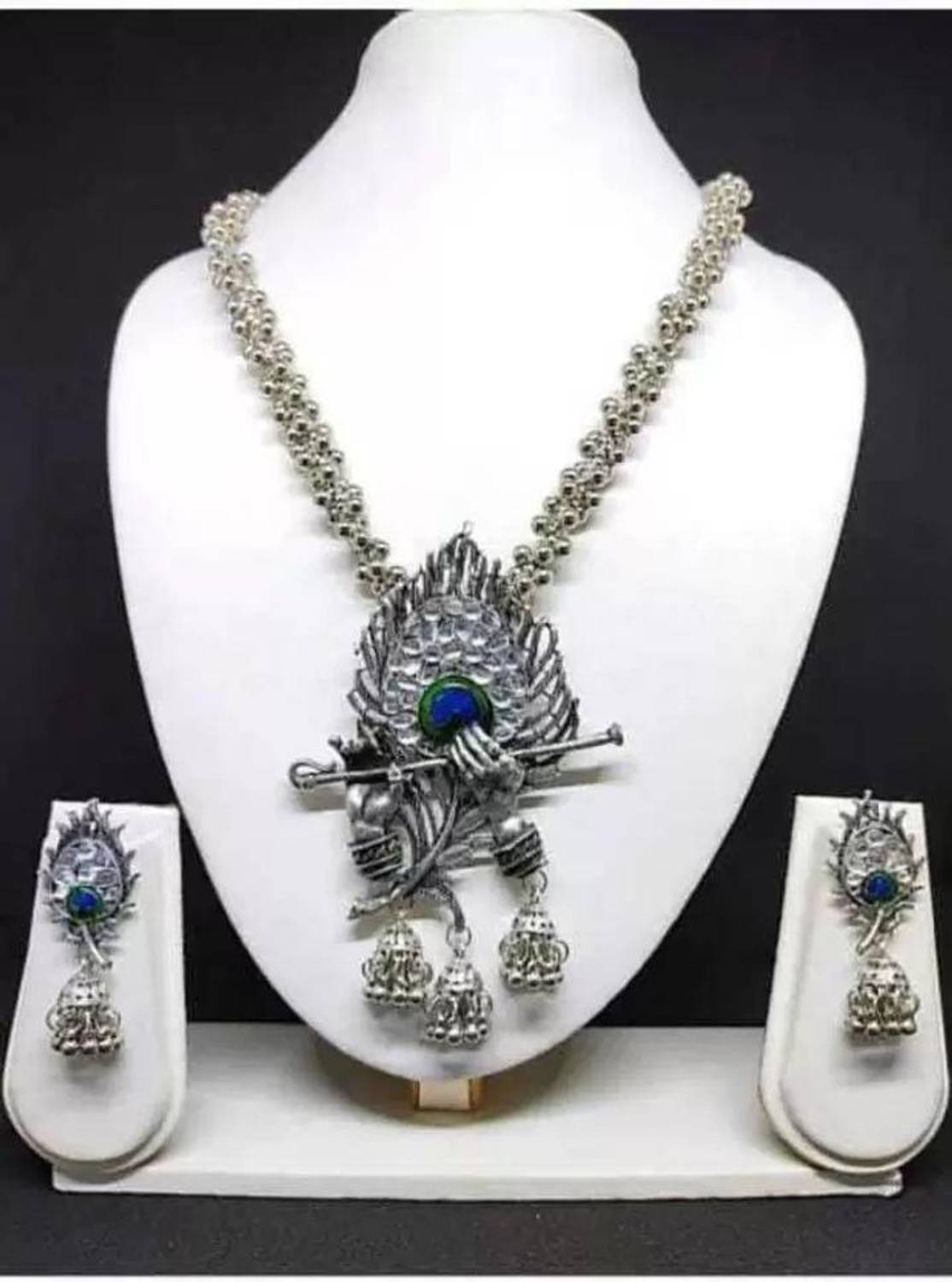 budget buy Alloy Sterling Silver Silver, Black Jewellery Set