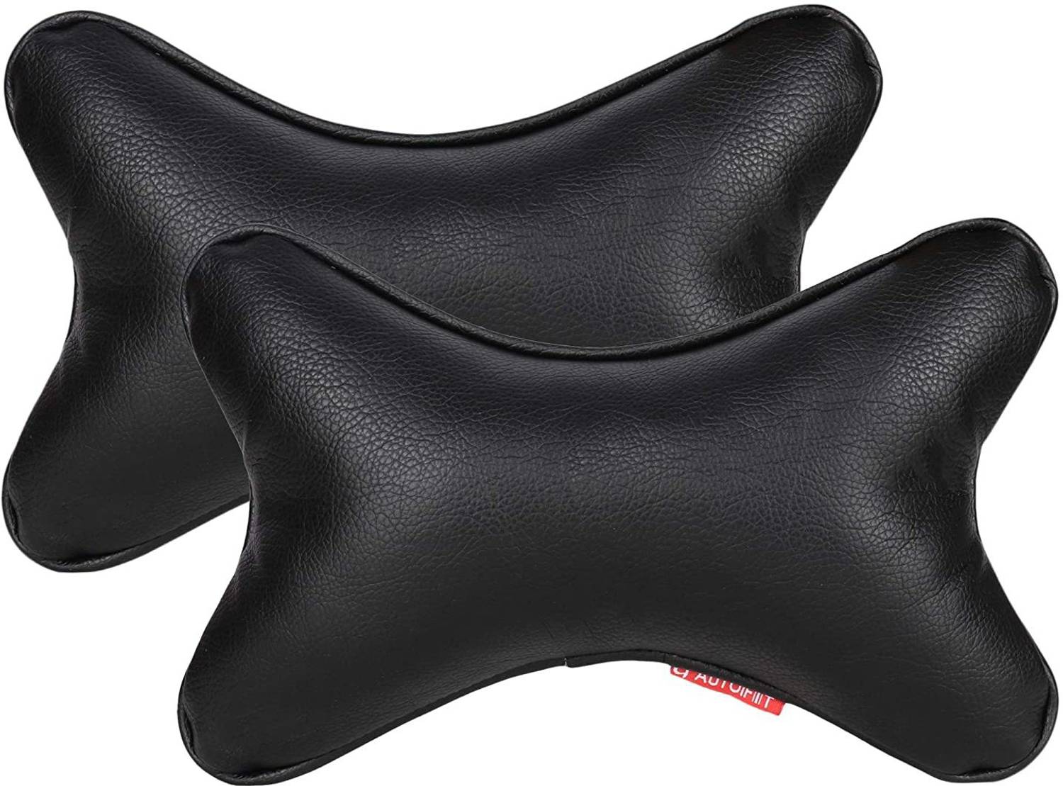 AUTOFIT Black Leather Car Pillow Cushion for Universal For Car