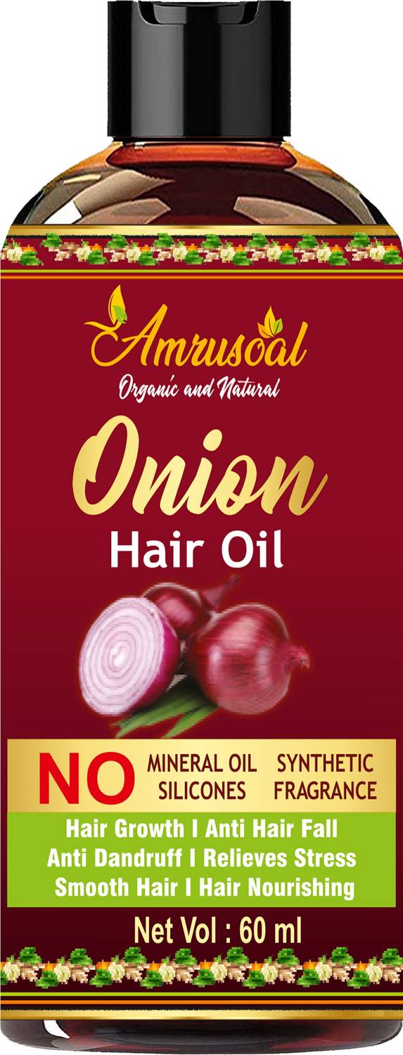 AMRUSOAL Onion Ginger Hair Oil for Hair Growth | Anti Hair Loss | Anti Dandruff & Relieves Stress For Men & Women Hair Oil