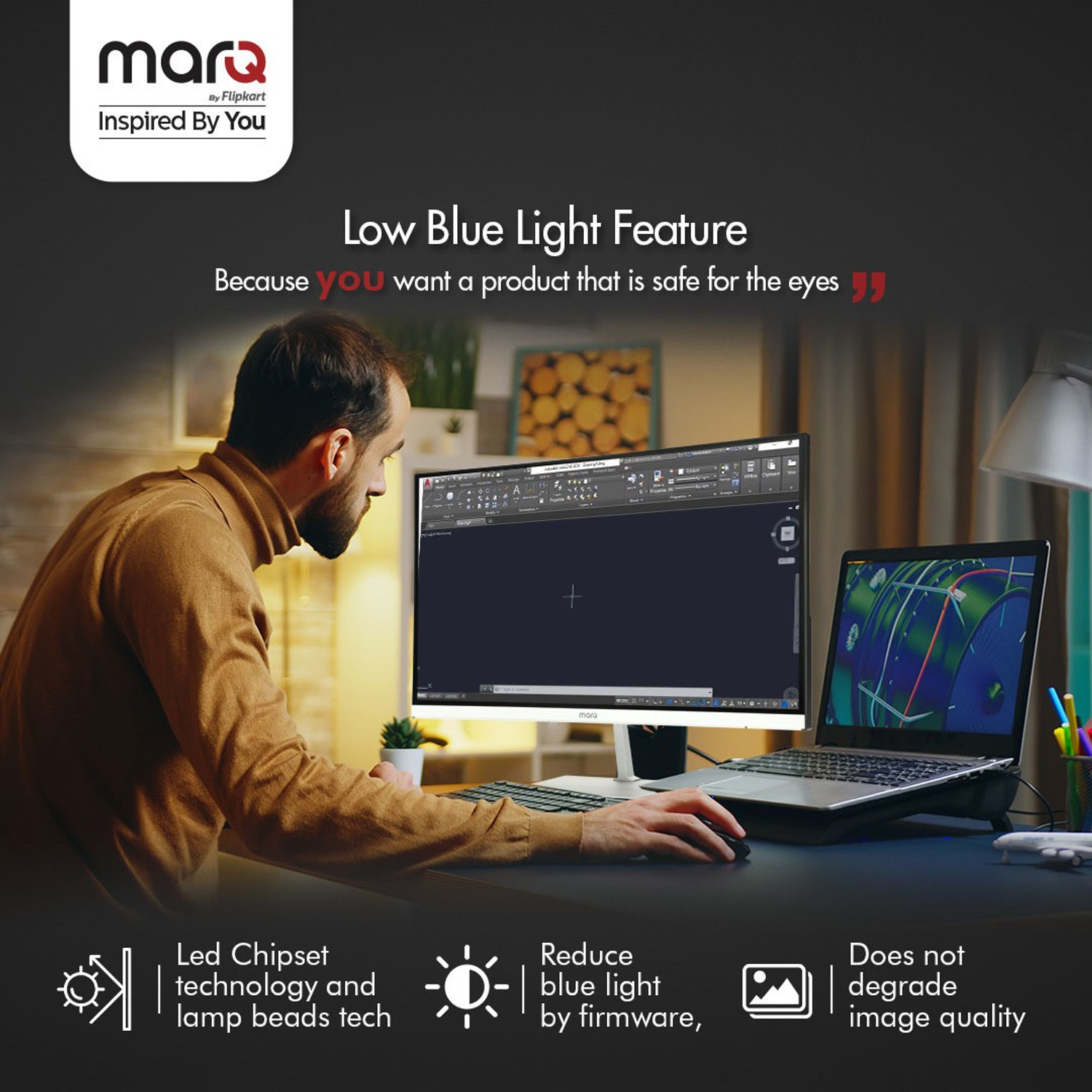Image of MarQ by Flipkart 60.96 cm (24 inch) Full HD VA Panel with 2 x 3W Inbuilt Speakers Monitor (24FHDMVQIIHB)