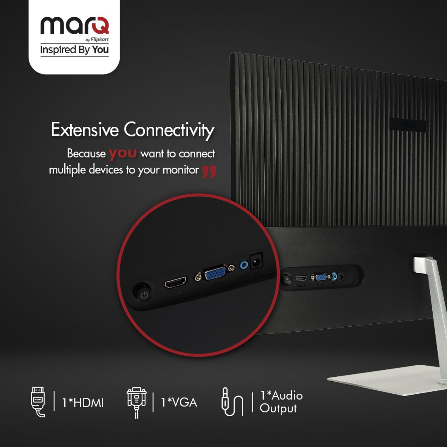 Image of MarQ by Flipkart 60.96 cm (24 inch) Full HD VA Panel with 2 x 3W Inbuilt Speakers Monitor (24FHDMVQIIHB)