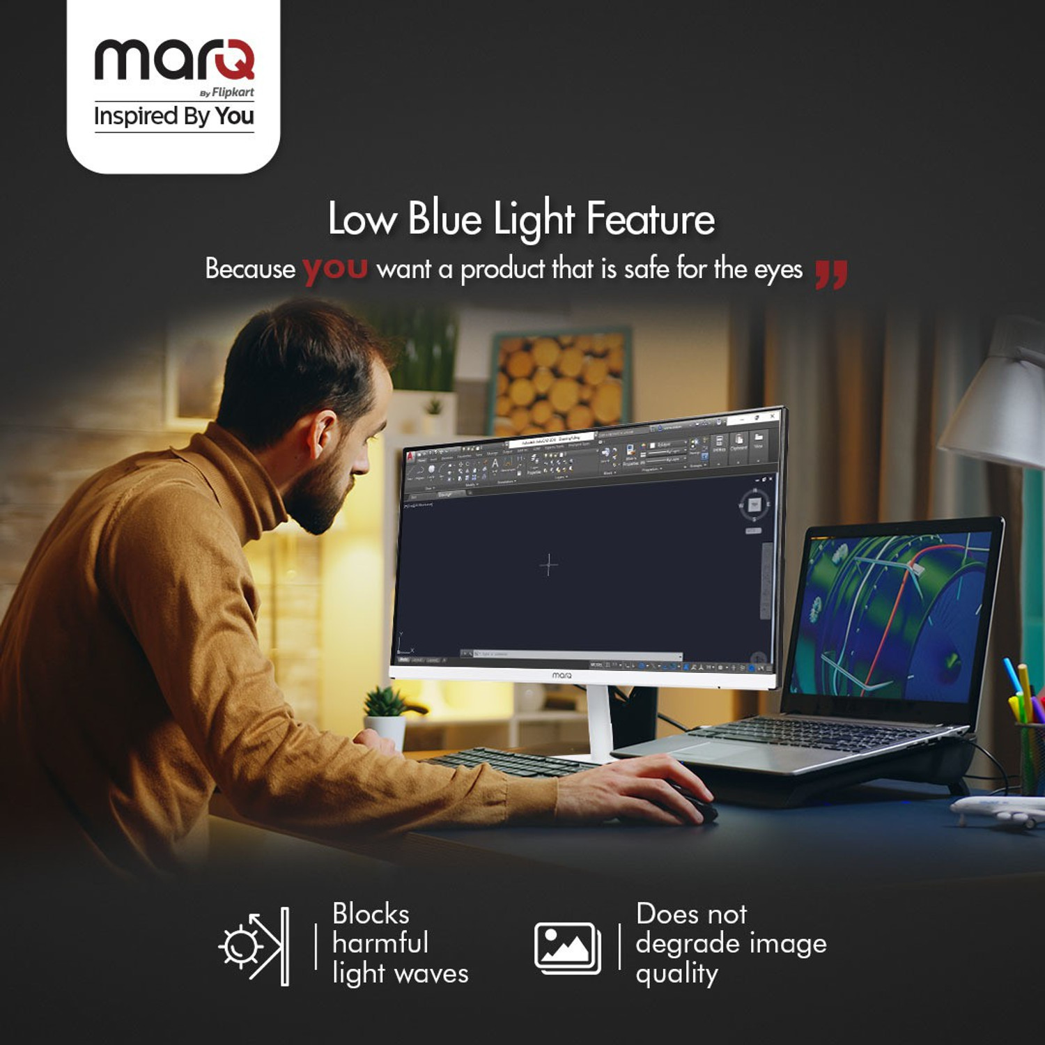 Image of MarQ by Flipkart 55.88 cm (22 inch) Full HD LED Backlit VA Panel with 2 X 3W Inbuilt Speakers Monitor (22FHDMVQIIHB)