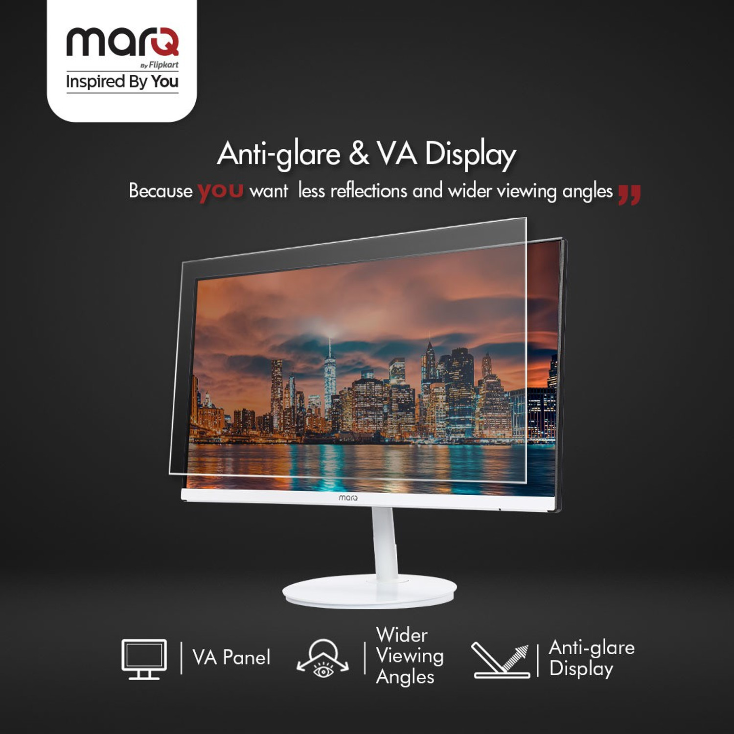 Image of MarQ by Flipkart 55.88 cm (22 inch) Full HD LED Backlit VA Panel with 2 X 3W Inbuilt Speakers Monitor (22FHDMVQIIHB)
