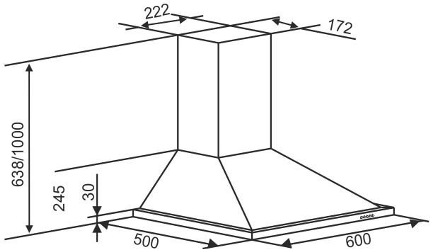 Image of Kaff Ray 60 Wall Mounted steel 1000 m /h Chimney