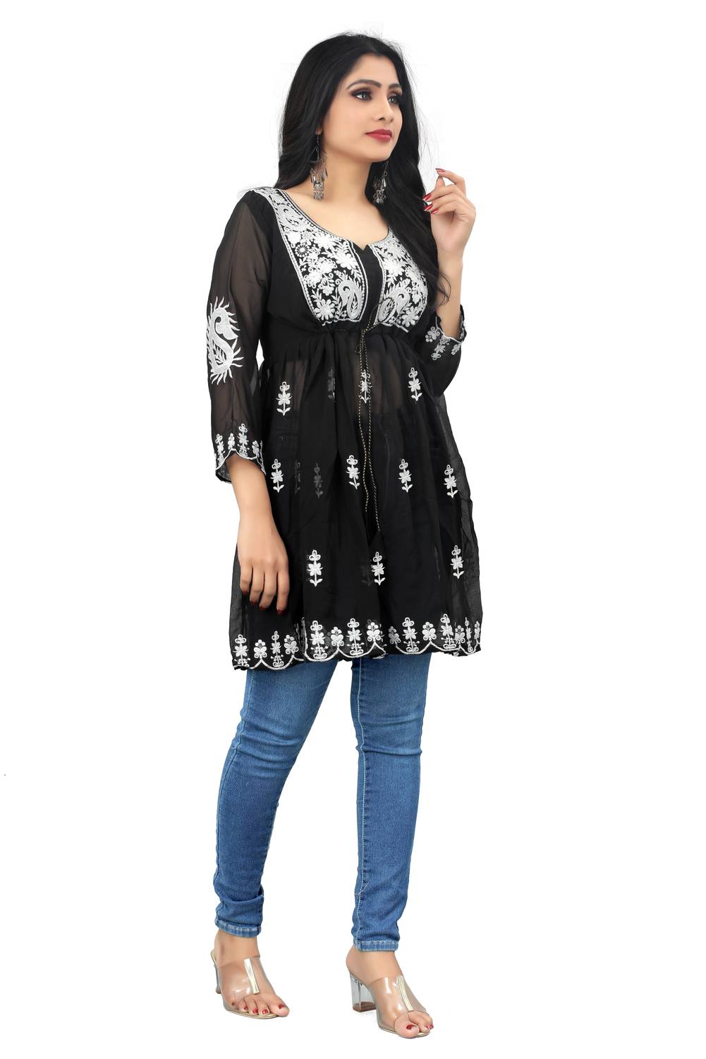 Amber Creation Women Embroidered A-line Kurta
