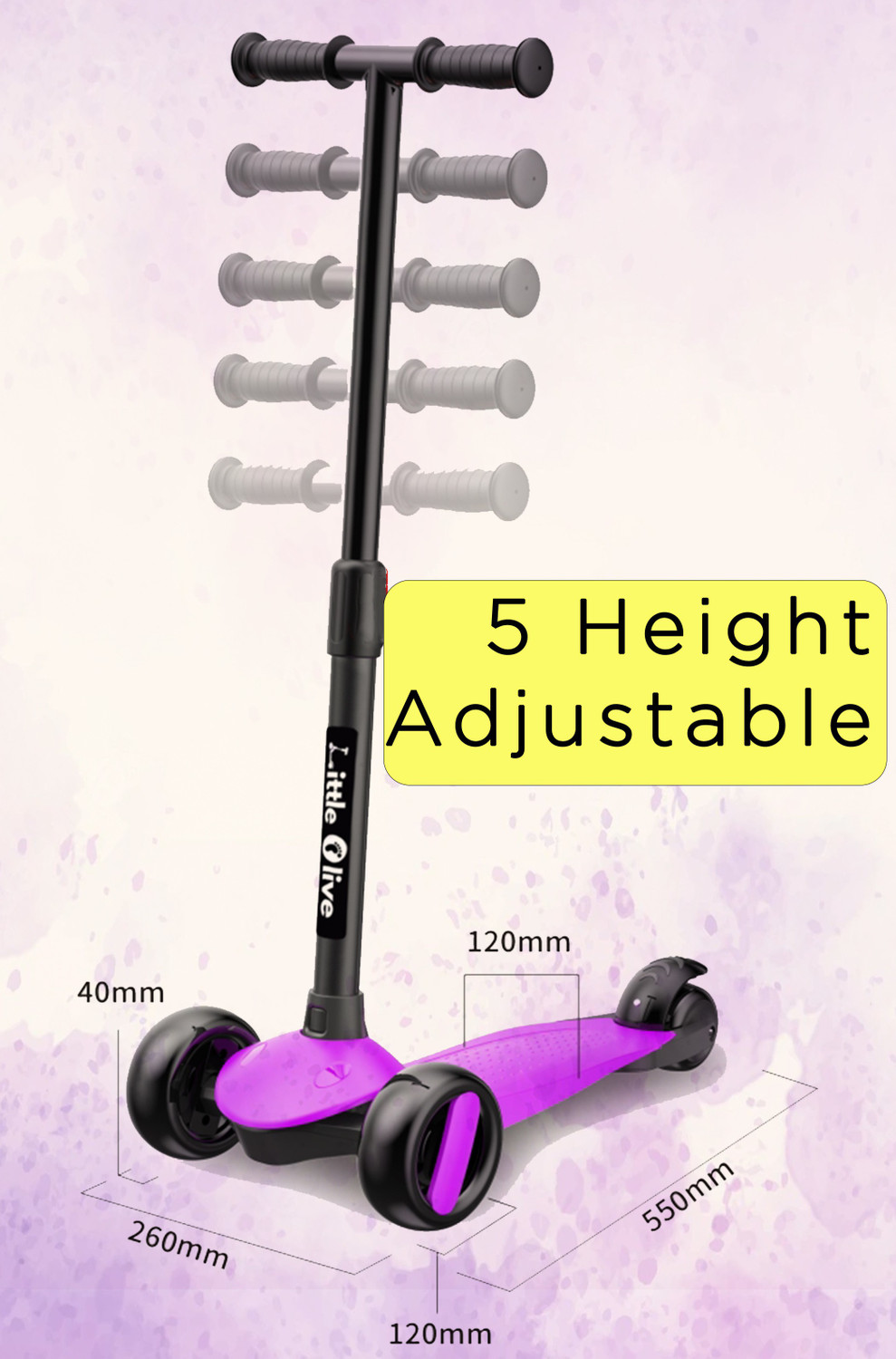 Image of Little Olive Ranger Foldable Scooter for Kids 4 Level Height PU Wheels with Brake
