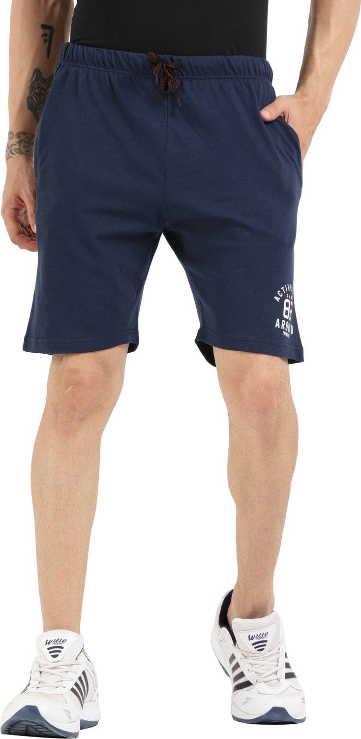 ARDEUR Solid Men Blue Regular Shorts