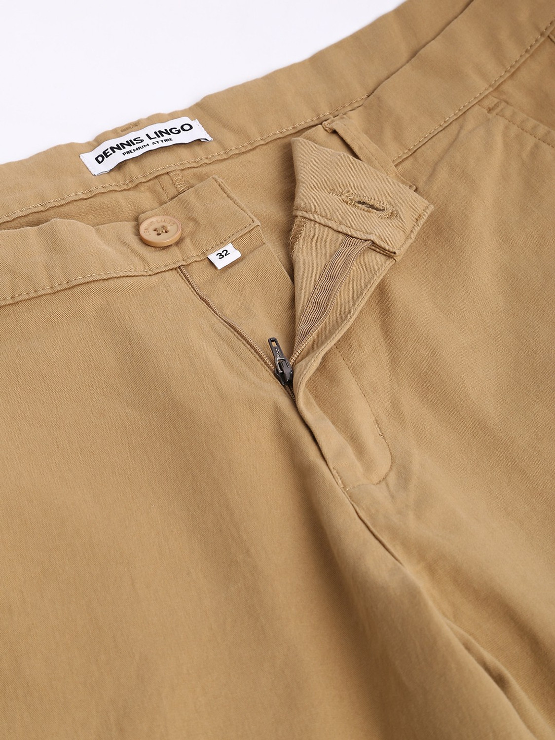 Image of Dennis Lingo Slim Fit Men Khaki Trousers