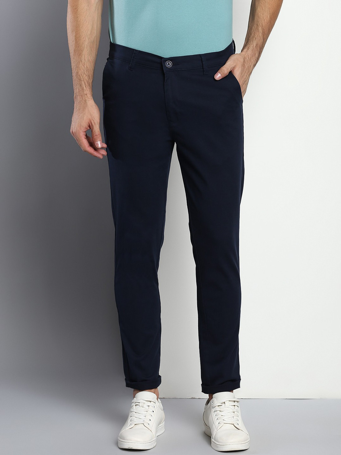 Image of Dennis Lingo Tapered Men Dark Blue Trousers