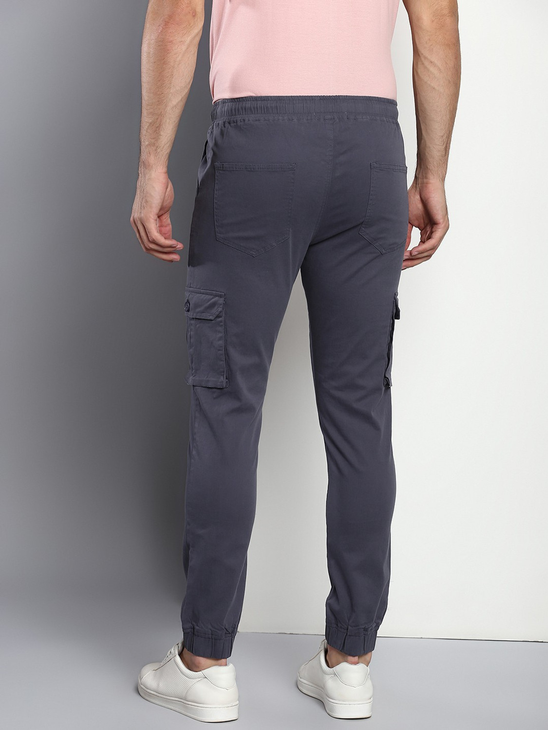 Image of Dennis Lingo Slim Fit Men Grey Trousers
