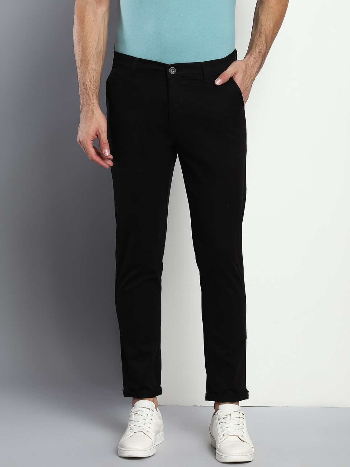 Image of Dennis Lingo Tapered Men Black Trousers