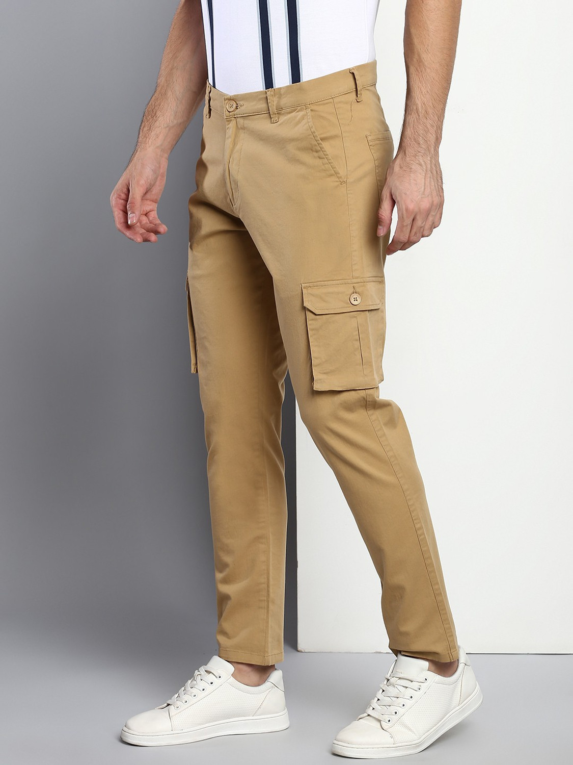 Image of Dennis Lingo Slim Fit Men Khaki Trousers