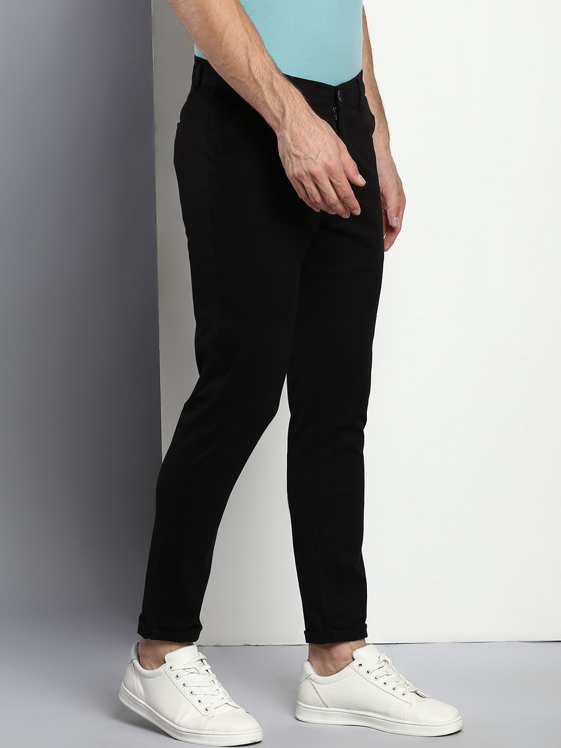 Image of Dennis Lingo Tapered Men Black Trousers