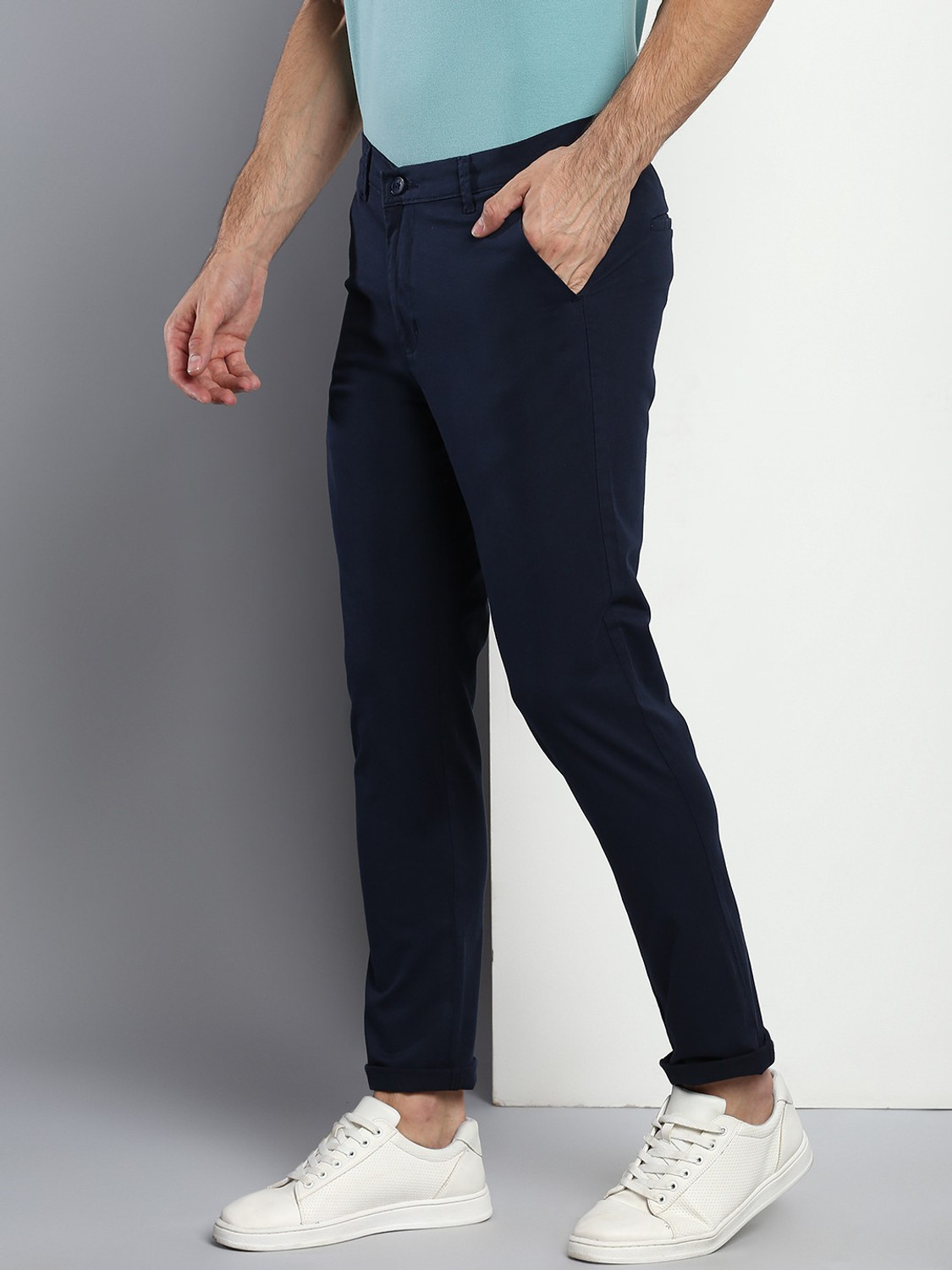 Image of Dennis Lingo Tapered Men Dark Blue Trousers