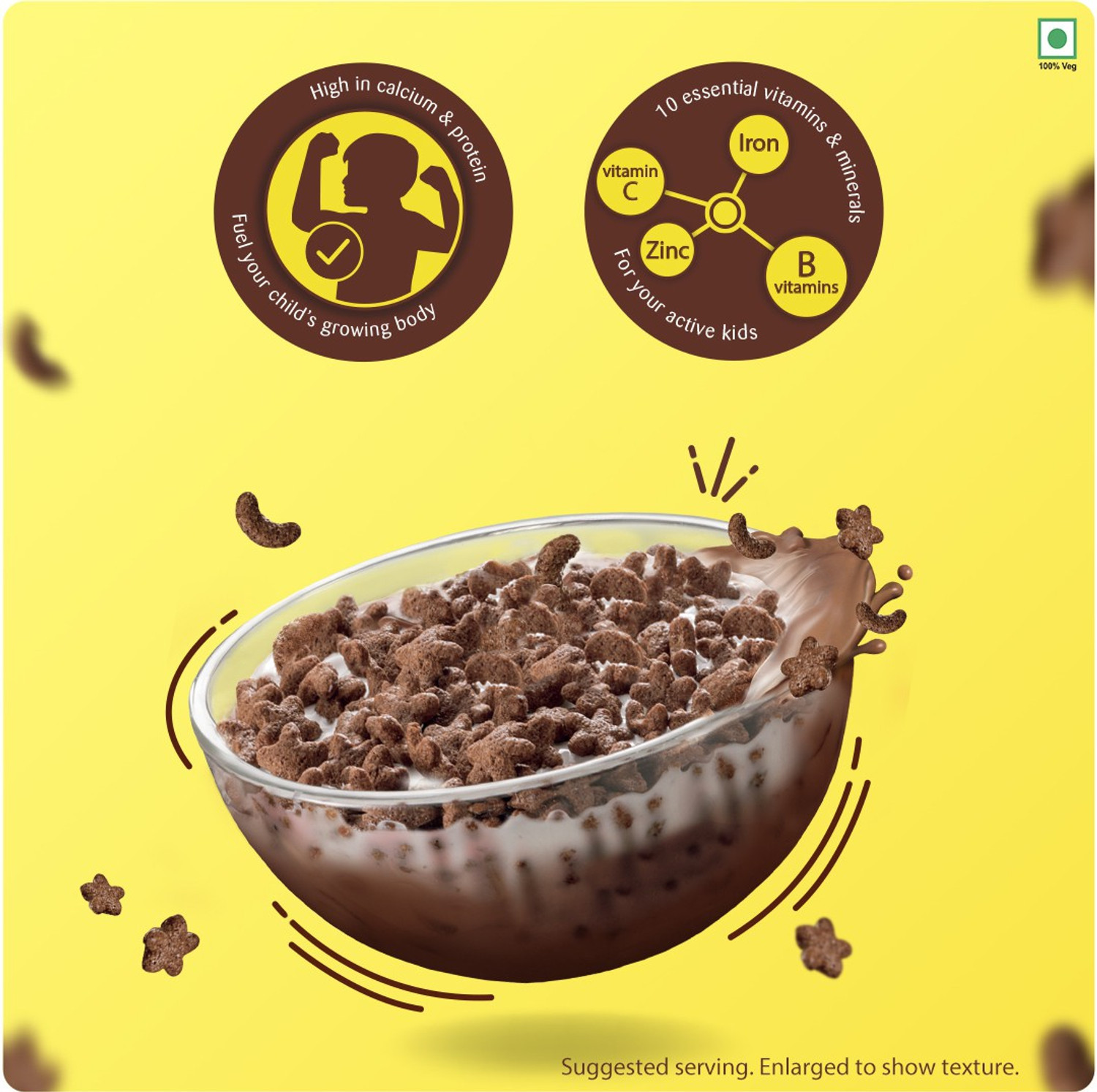 Image of Kellogg's Chocos Moons & Stars with Whole Grain, High in Calcium & Protein, Kid's Cereal Box