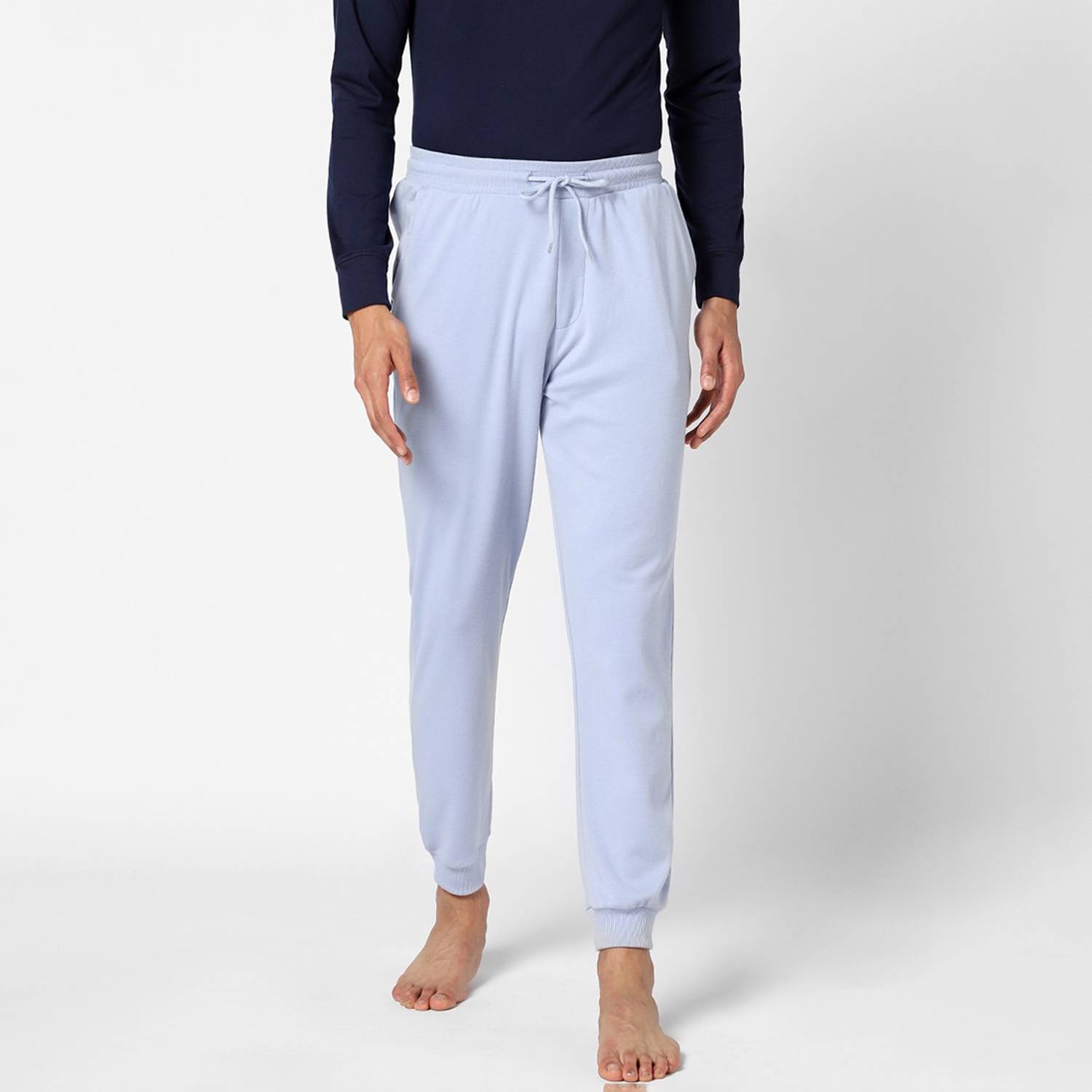 Ajile By Pantaloons Solid Men Light Blue Track Pants