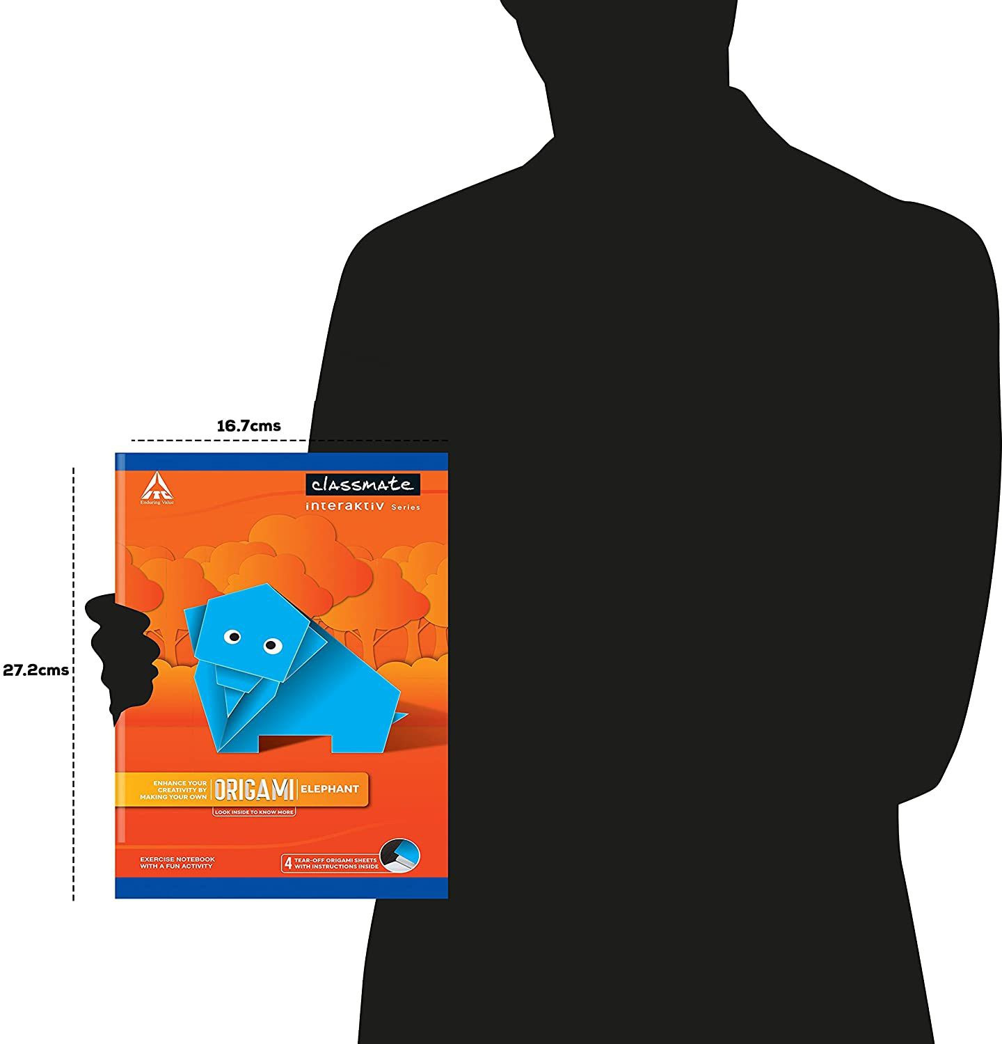 Image of Classmate Origami Longbook - Unruled,272 X 167mm, 172 Pages, Pack of 12 Regular Notebook Unruled 172 Pages