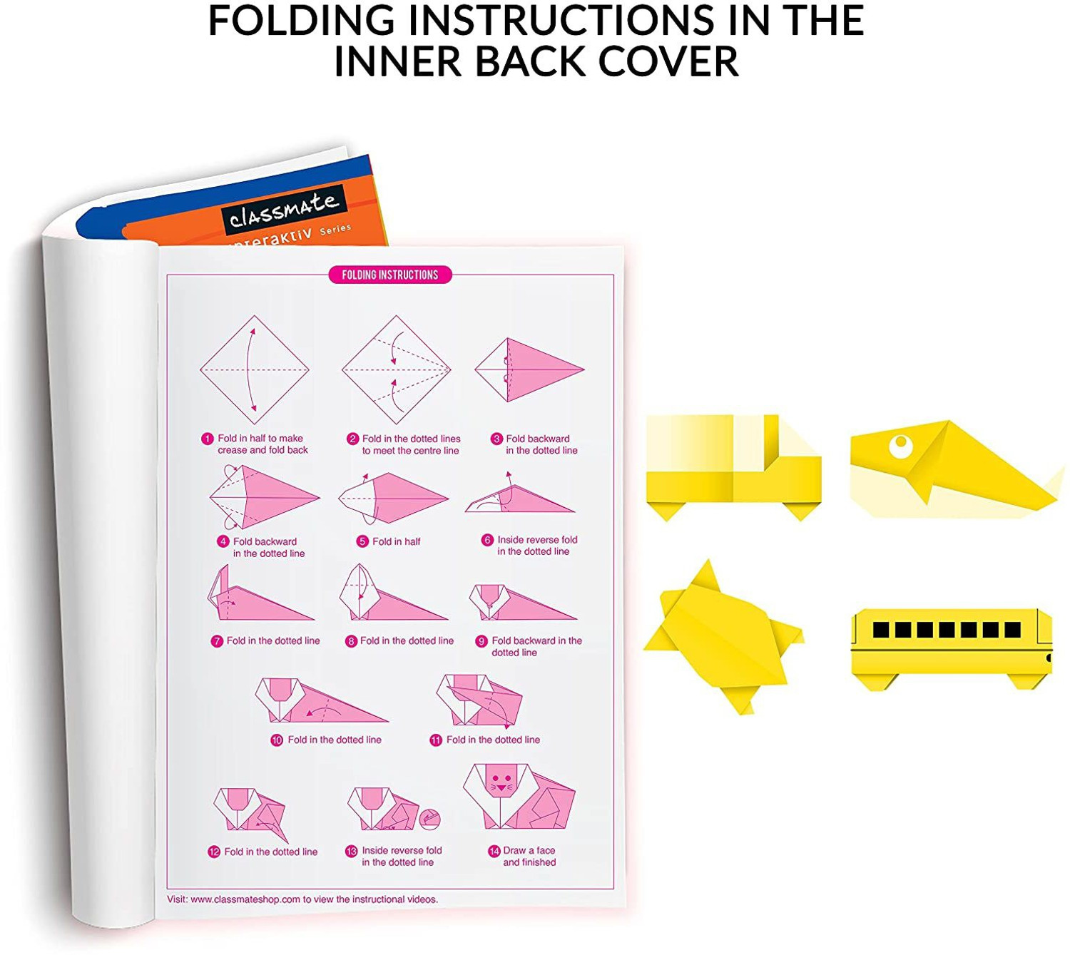 Image of Classmate Origami Longbook - Unruled,272 X 167mm, 172 Pages, Pack of 12 Regular Notebook Unruled 172 Pages