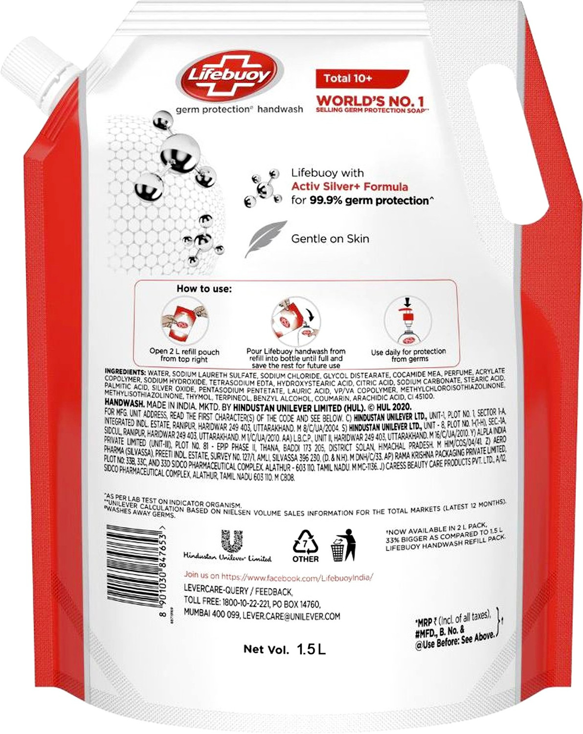 Image of LIFEBUOY Total 10 Hand Wash Pouch