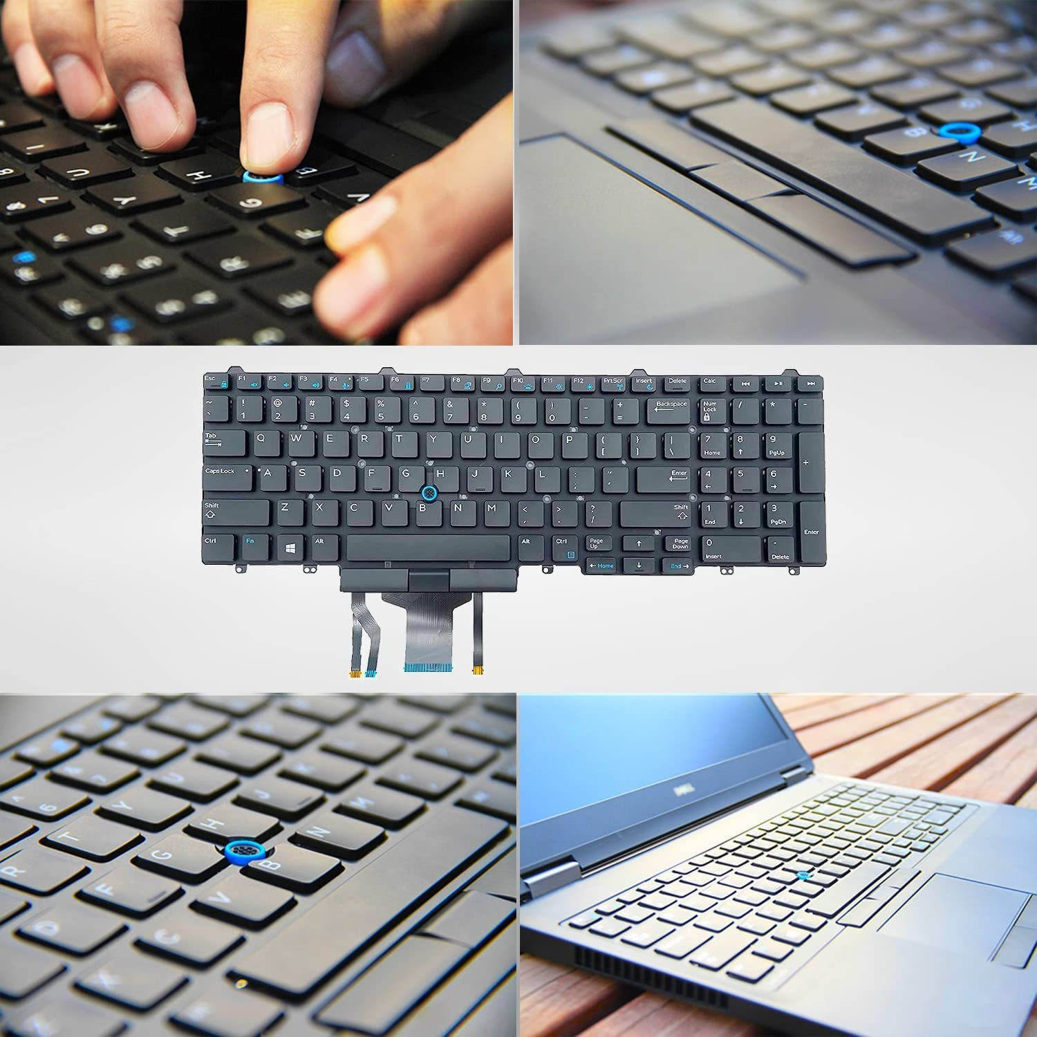 Image of TechSio Latitude E5550 E5570 E5580 5550 5580 5590 5591 with Backlit & Pointer Internal Laptop-size Laptop Keyboard Compatible with Desktop, Laptop, Mac