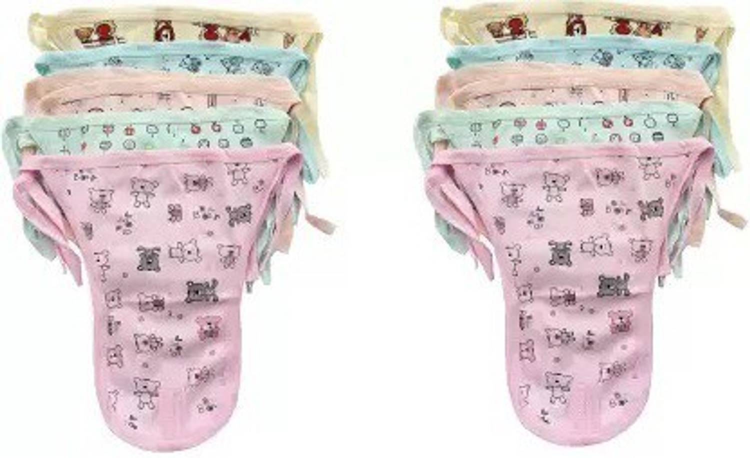 BREEZEWAY New Born Baby Cotton Langot Diaper U shaped washable Pack of 10 ( 0 - 6 ) Month