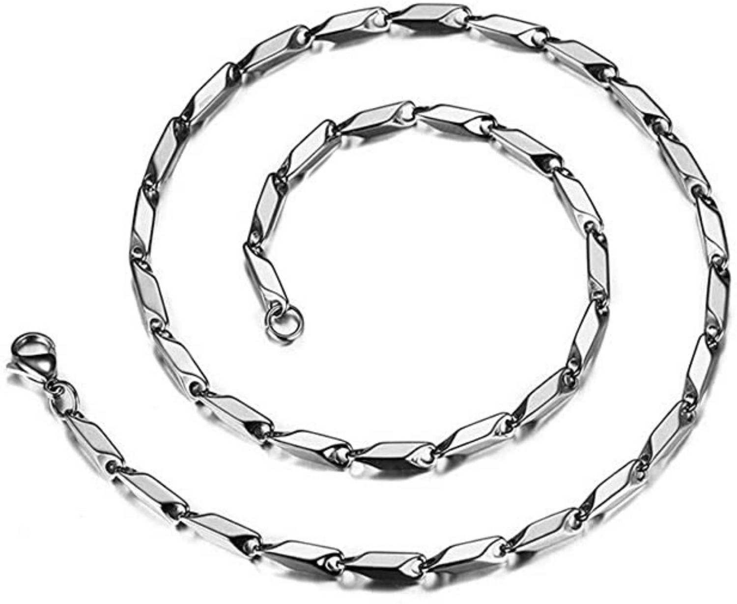 accessoo Silver Rice Design Neck Chain For Men & Boys Stainless Steel Chain