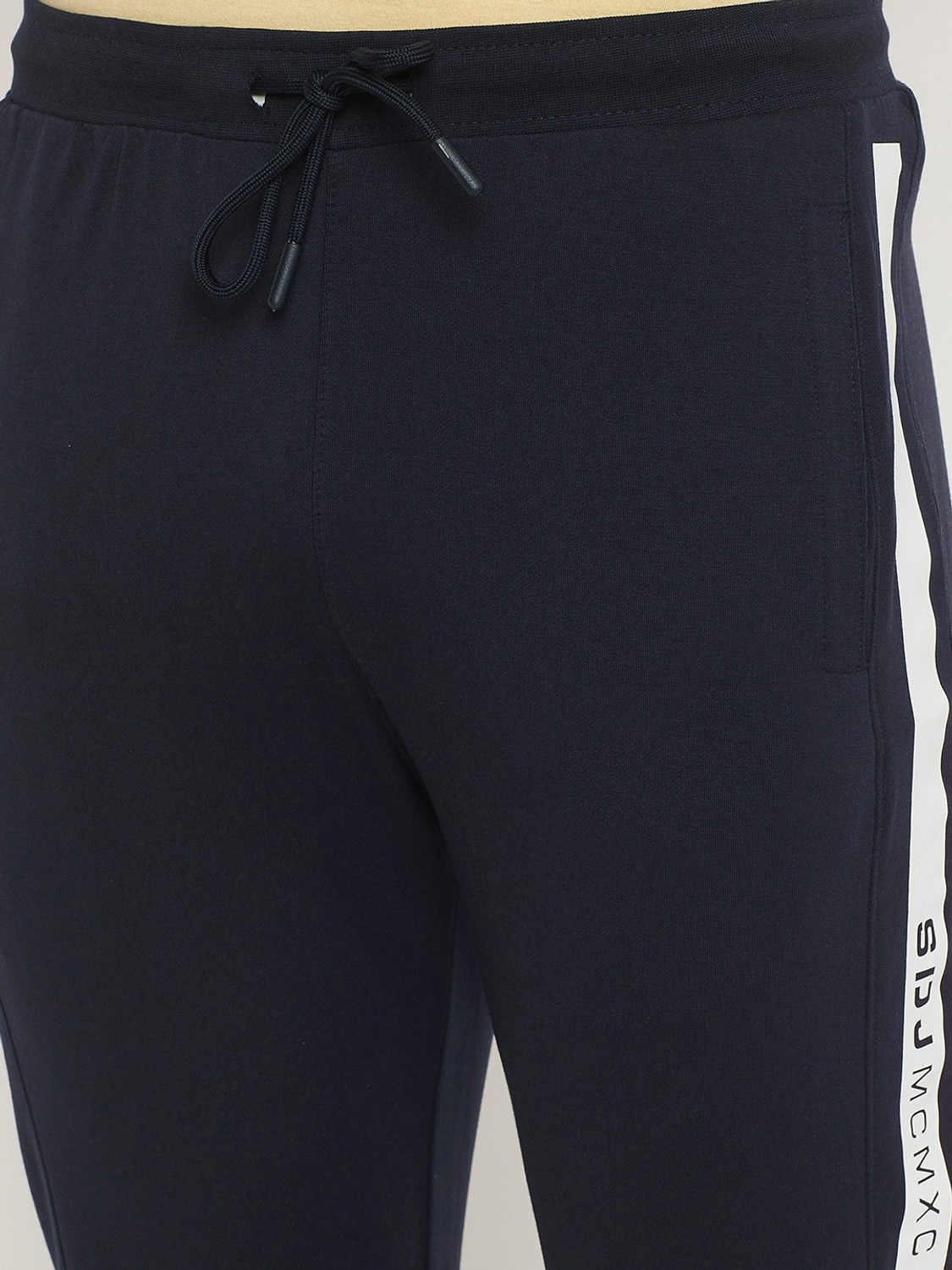 Image of DUKE Solid Men Blue Track Pants
