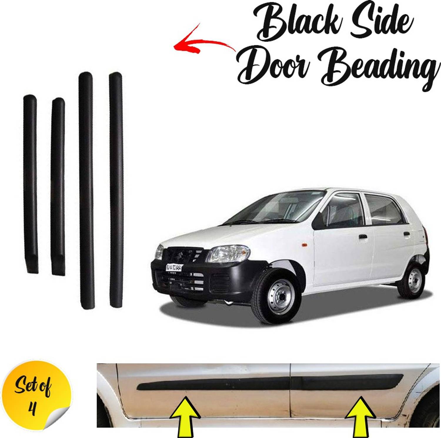 KRISHNA AUTO Krishna Black Side Car BEEDING Compatible FOR Maruti Alto Car Beading Roll For Door