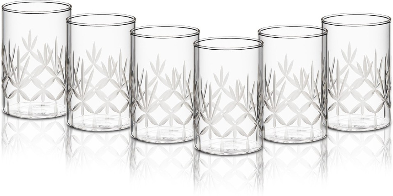 Image of BOROSIL (Pack of 6) Vision Meadow Medium Glass Set Water /Juice Glass