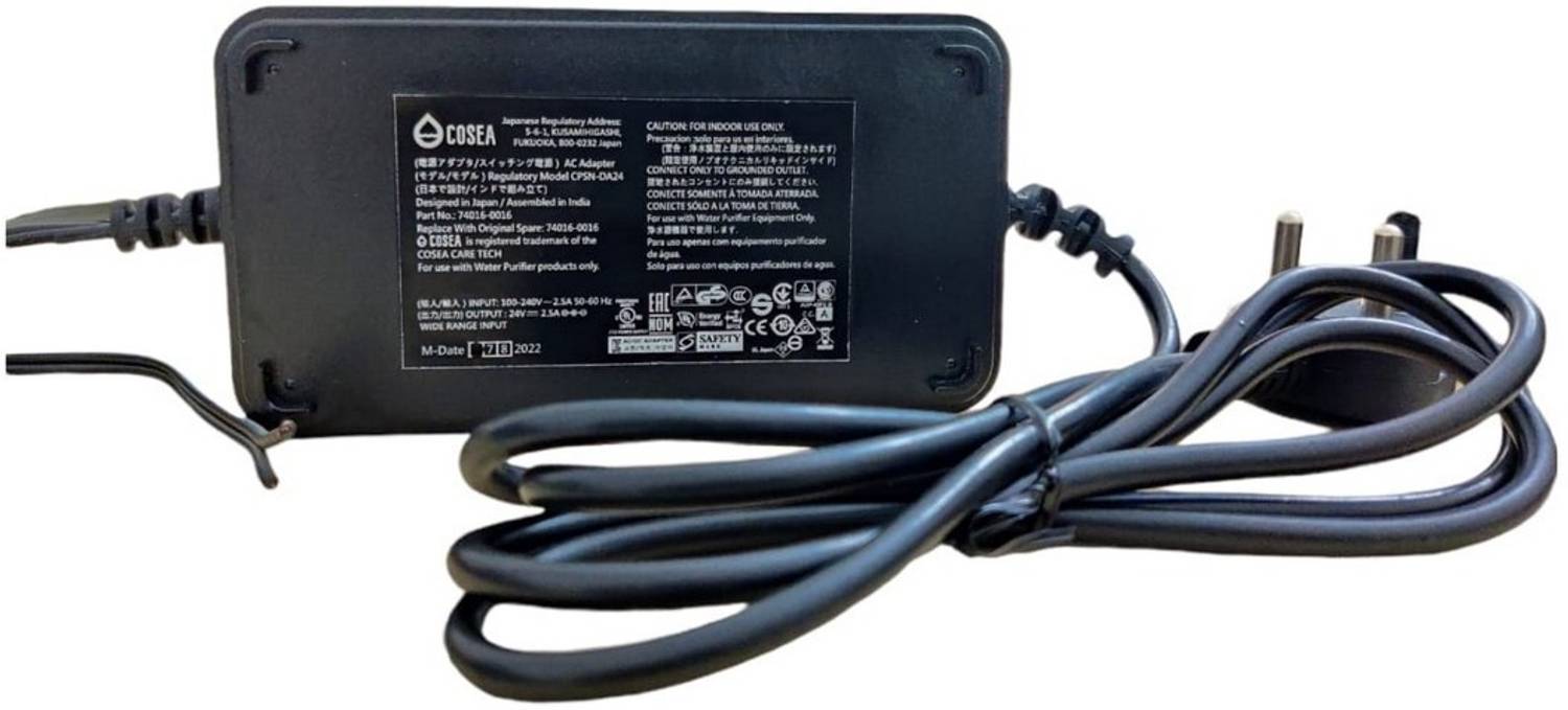 Alkaio AC to DC SMPS Output 24 Volts. 2.5 amp Used for RO Water Purifier Solid Filter Cartridge