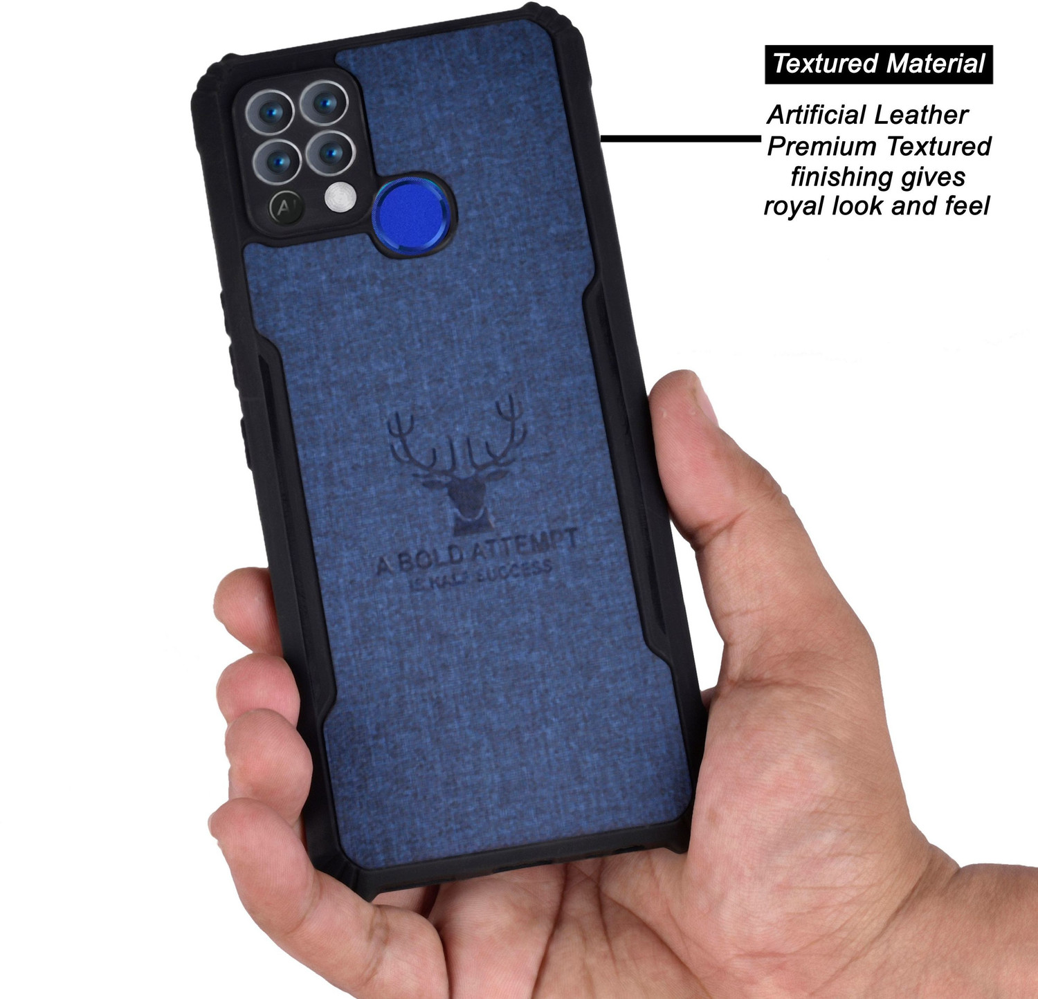 Image of Spicesun Back Cover for Tecno POVA / Vegan PU Leather / Corner Four Side Edges & Camera Lens Protection