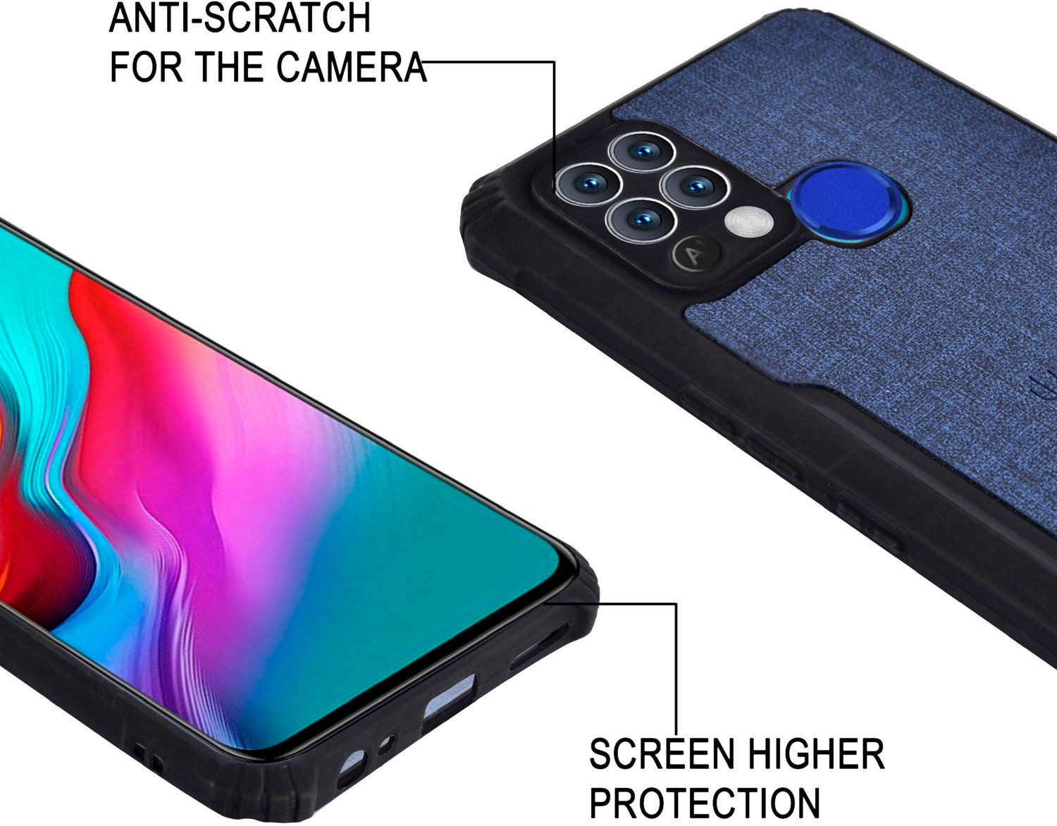 Image of Spicesun Back Cover for Tecno POVA / Vegan PU Leather / Corner Four Side Edges & Camera Lens Protection