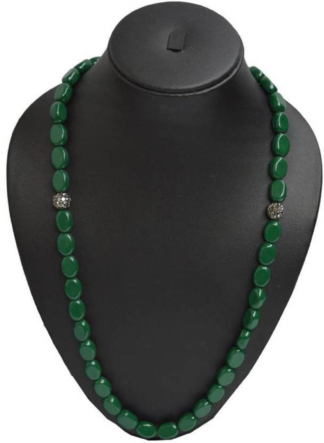 Beaded Western Style Green Stone Necklace Onyx Gold-plated Plated Stone Necklace
