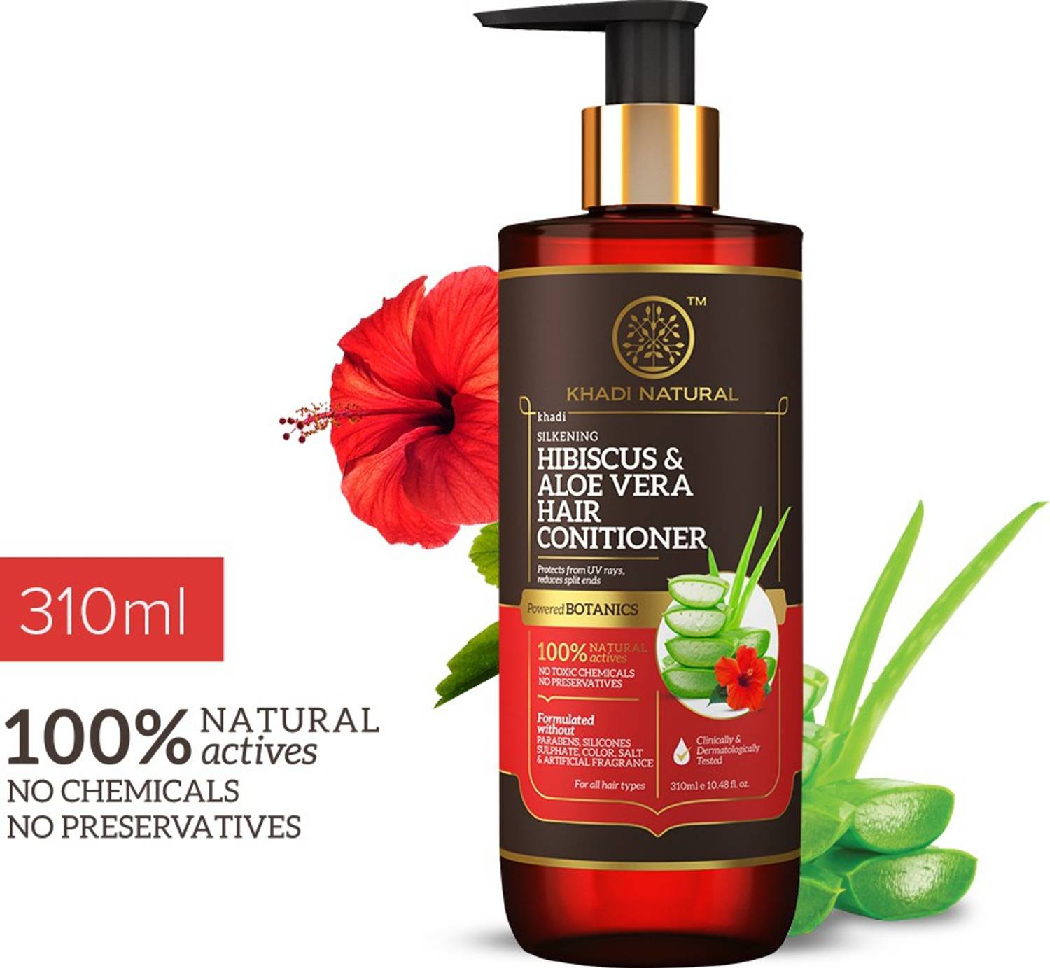 KHADI Powered Botanics Hibiscus & Aloe Vera Hair Conditioner - Image 1