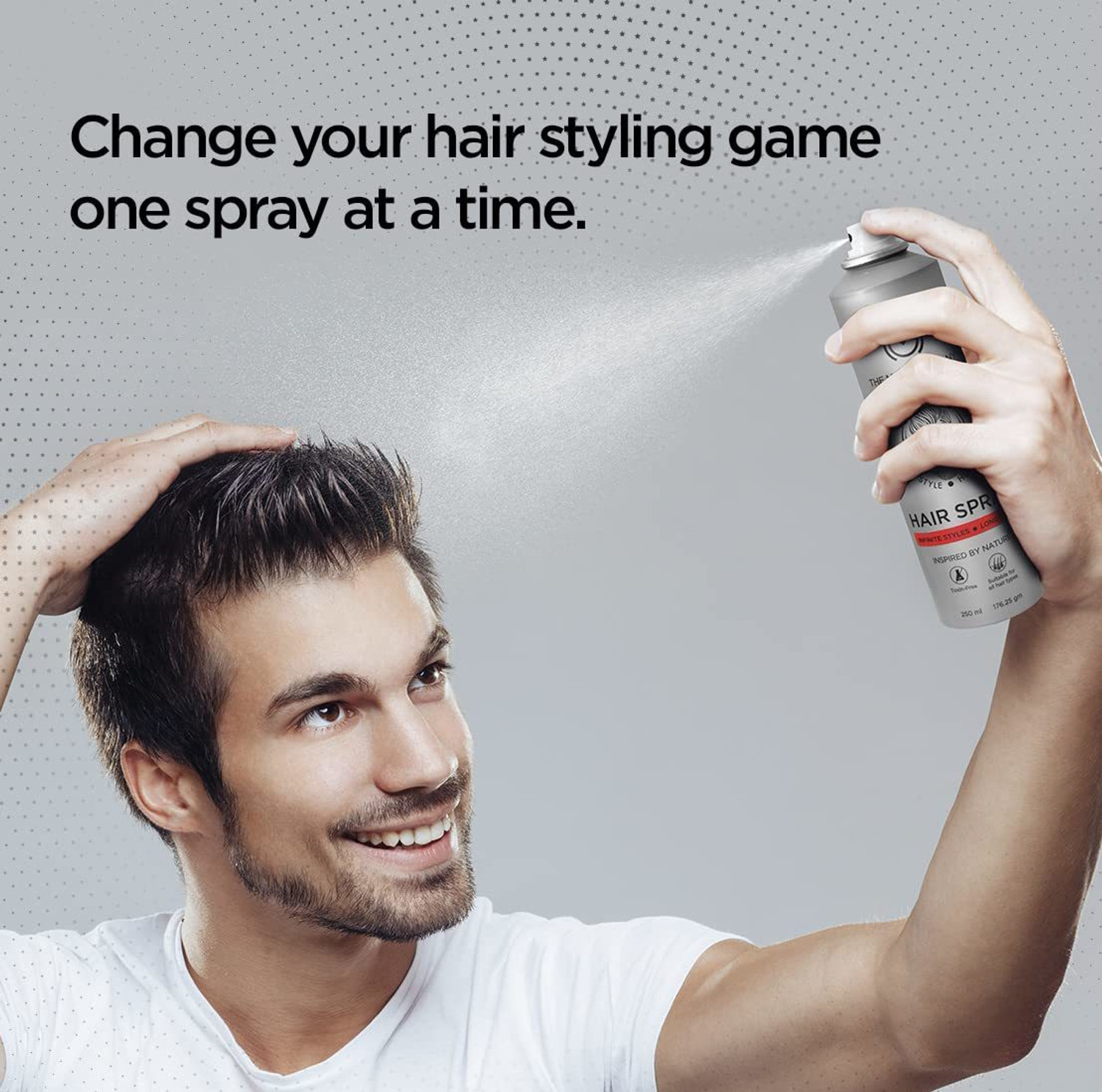 Image of THE MAN COMPANY Long Lasting | Strong Hold | Matte Look | Toxin Free Hair Spray Pack of 2 Hair Spray