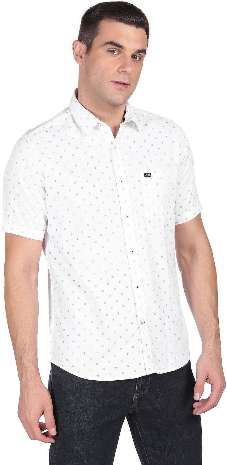 Arrow Sport Men Printed Casual White Shirt