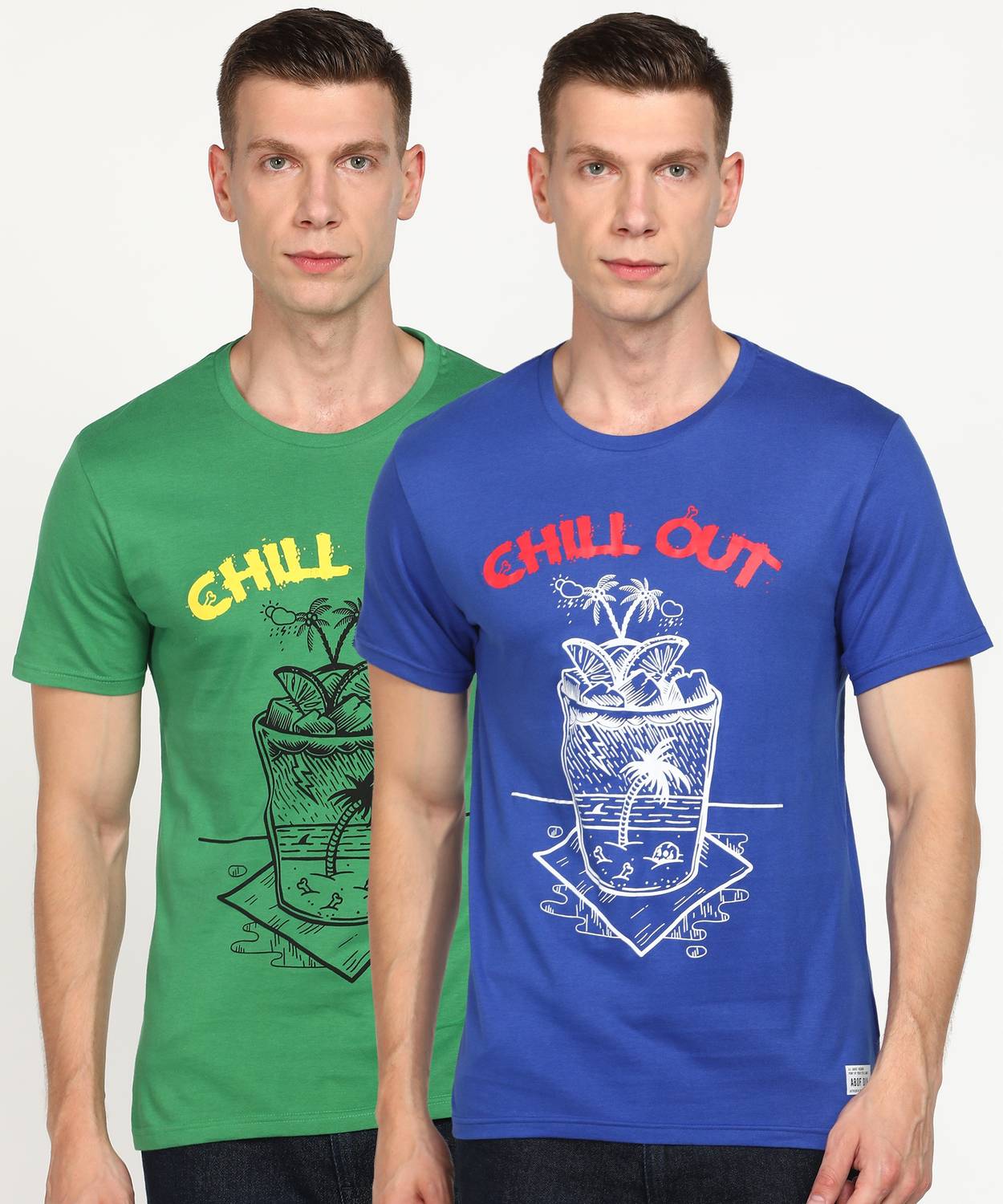 Aditya Birla - abof Printed Men Round Neck Multicolor T-Shirt