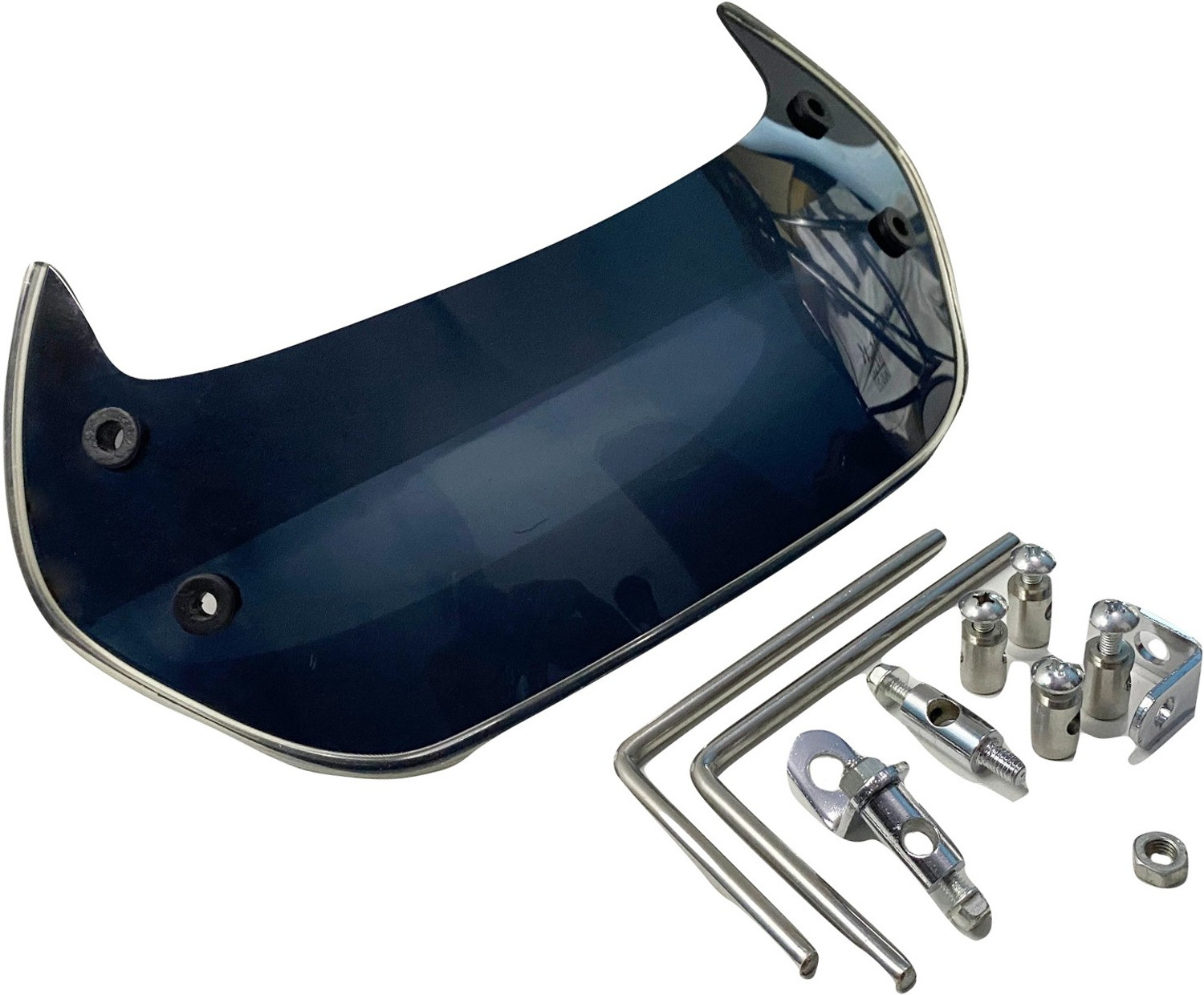 Image of Dhe Best Bike Visor Windshield /Wind Deflectors With Fittings Black for Suzuki Access 125 Bike Windshield