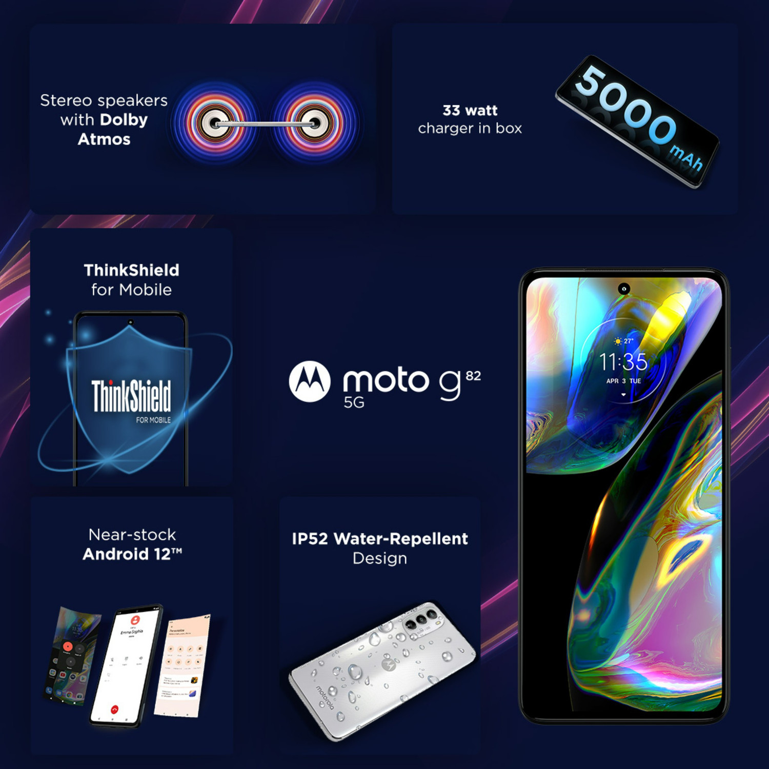 Image of MOTOROLA g82 5G(White Lily, 128 GB)